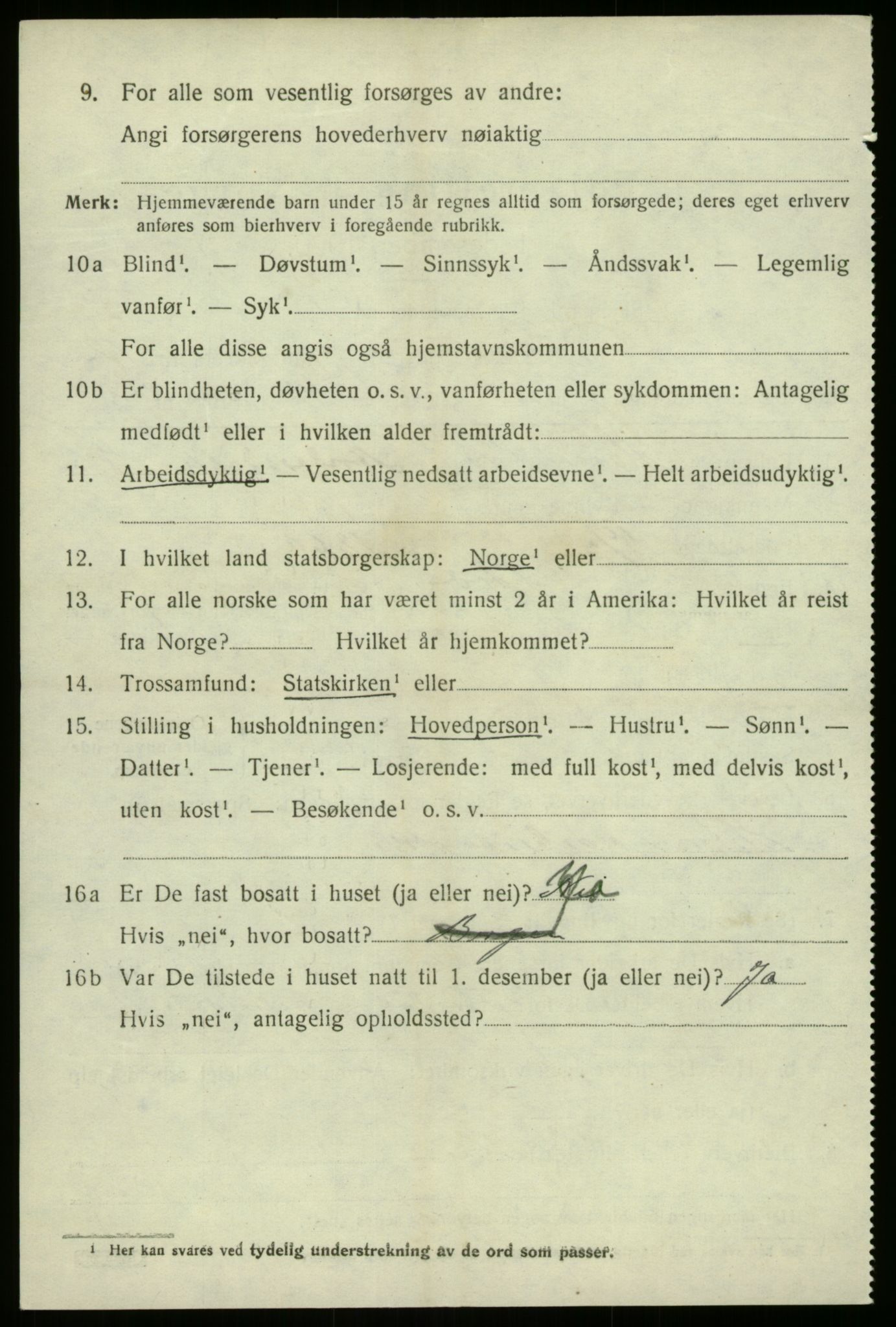 SAB, 1920 census for Førde, 1920, p. 4599