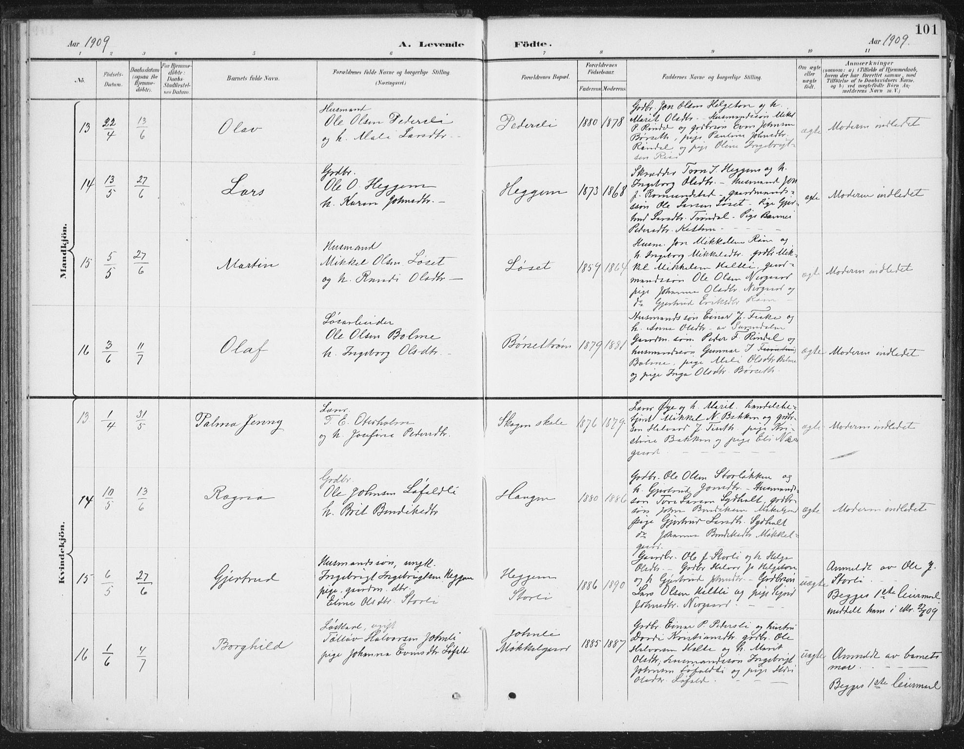 Ministerialprotokoller, klokkerbøker og fødselsregistre - Møre og Romsdal, AV/SAT-A-1454/598/L1072: Parish register (official) no. 598A06, 1896-1910, p. 101