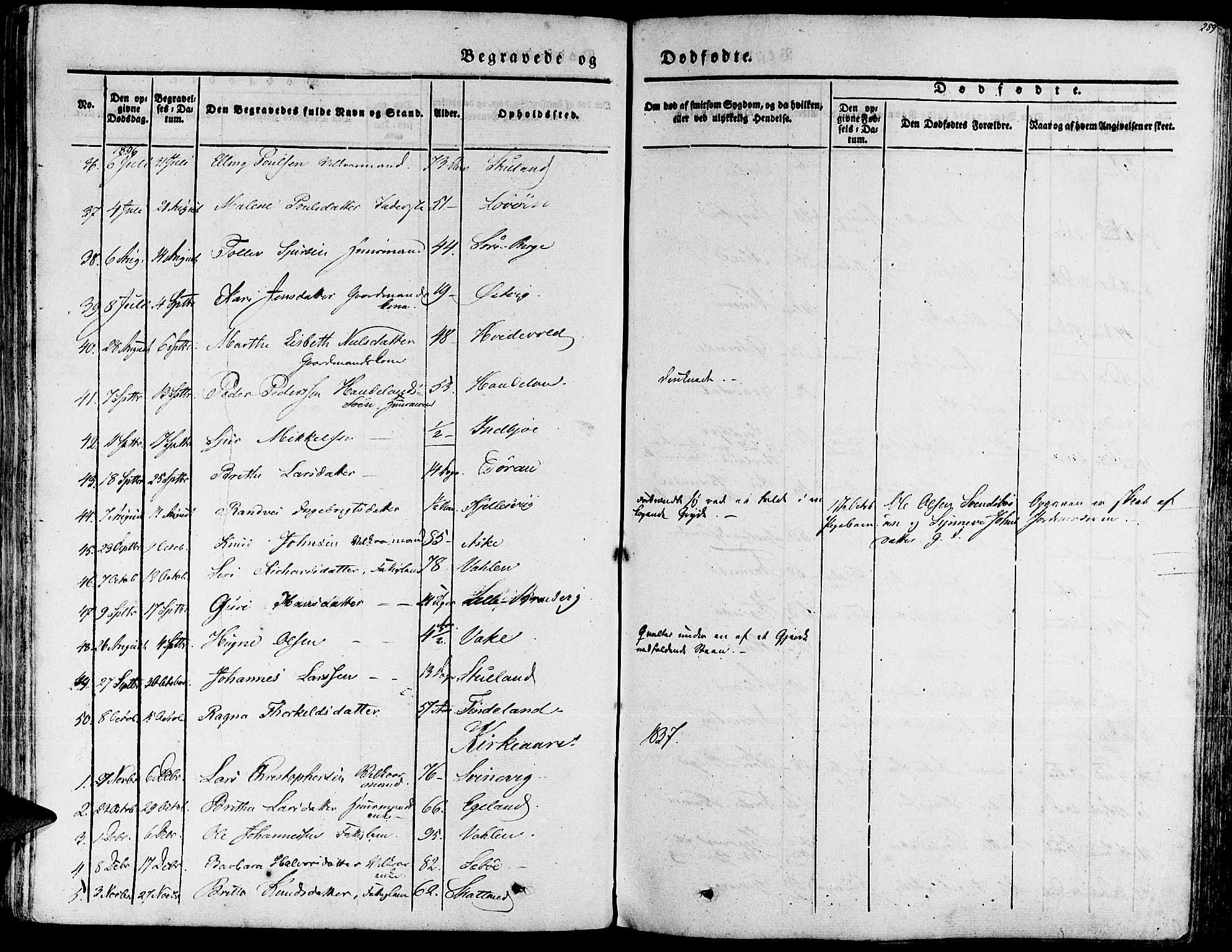 Fjelberg sokneprestembete, SAB/A-75201/H/Haa: Parish register (official) no. A 6, 1835-1851, p. 289