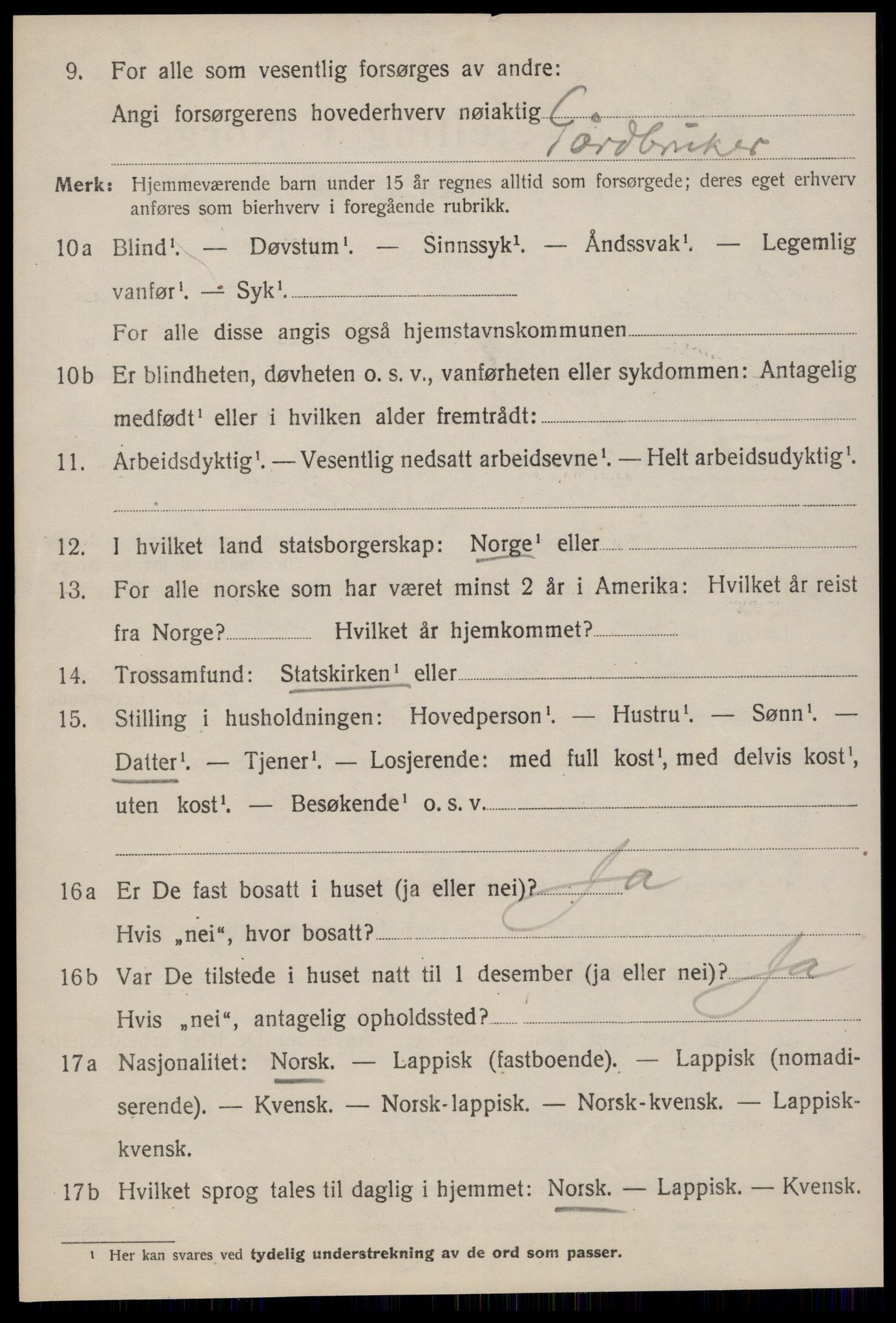 SAT, 1920 census for Malvik, 1920, p. 3177