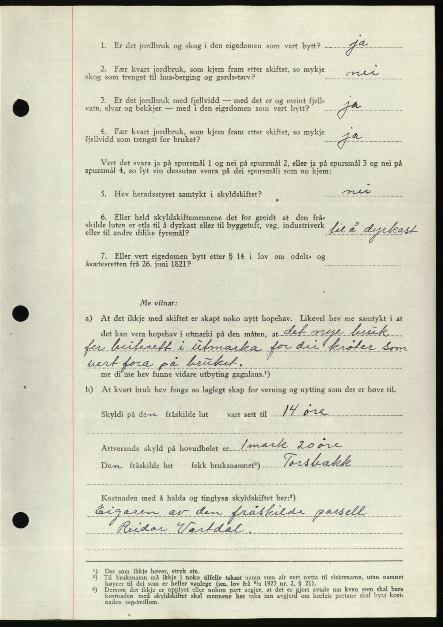 Søre Sunnmøre sorenskriveri, AV/SAT-A-4122/1/2/2C/L0078: Mortgage book no. 4A, 1946-1946, Diary no: : 112/1946