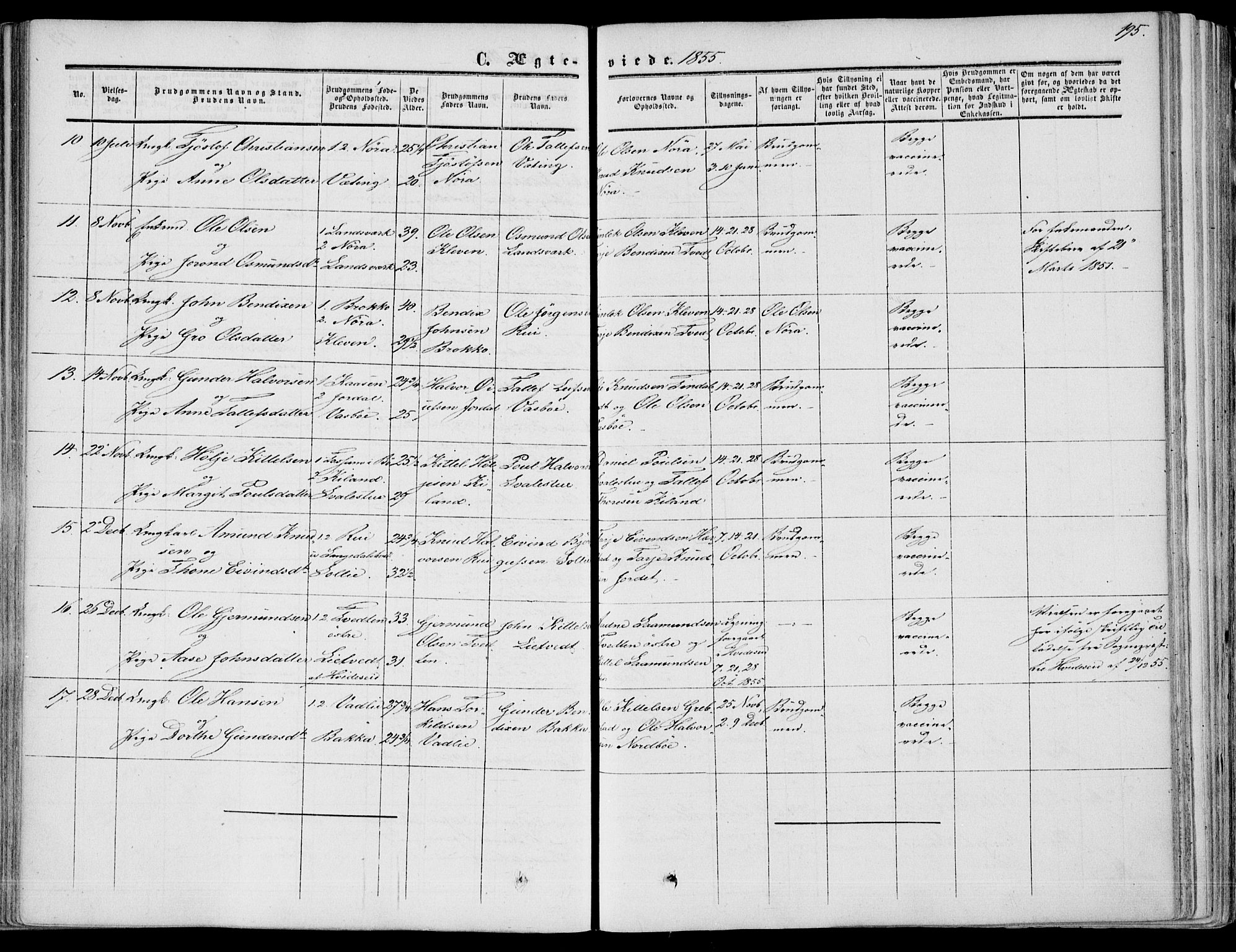 Fyresdal kirkebøker, SAKO/A-263/F/Fa/L0005: Parish register (official) no. I 5, 1855-1871, p. 195