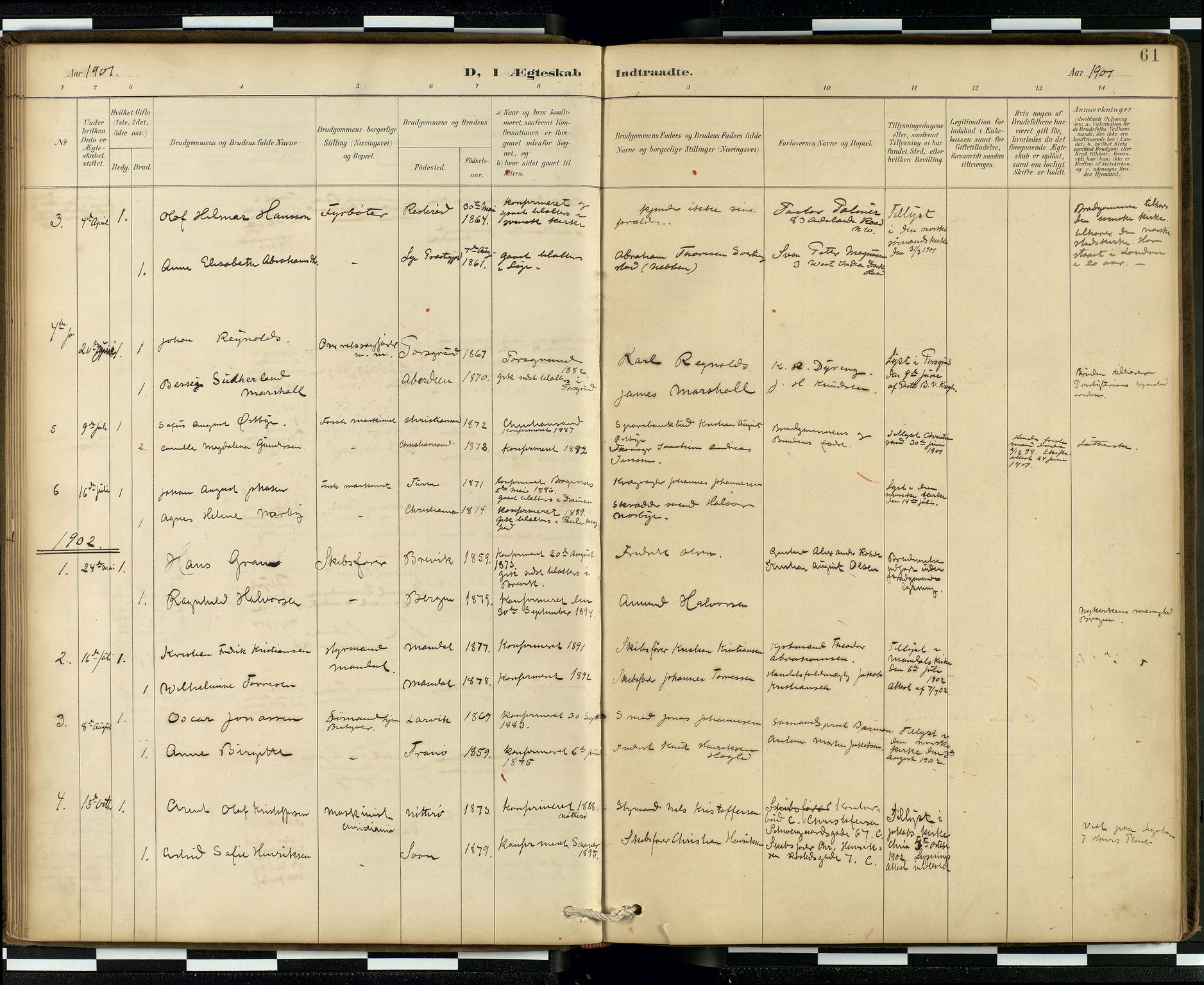  Den norske sjømannsmisjon i utlandet/London m/bistasjoner, SAB/SAB/PA-0103/H/Ha/L0002: Parish register (official) no. A 2, 1887-1903, p. 60b-61a