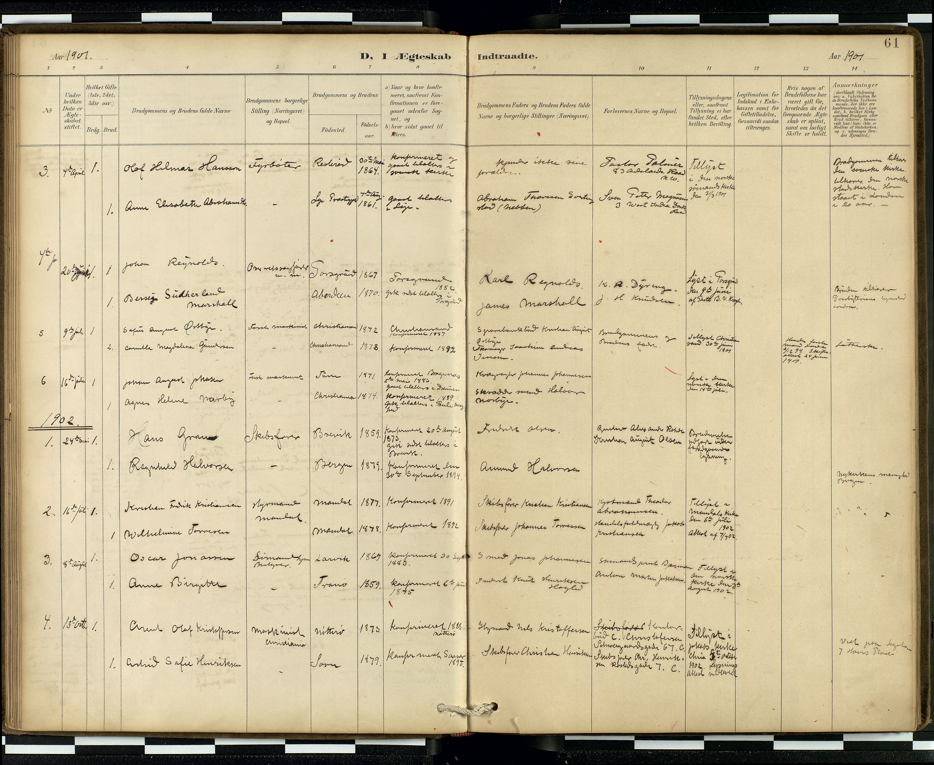 Den norske sjømannsmisjon i utlandet/London m/bistasjoner, AV/SAB-SAB/PA-0103/H/Ha/L0002: Parish register (official) no. A 2, 1887-1903, p. 60b-61a