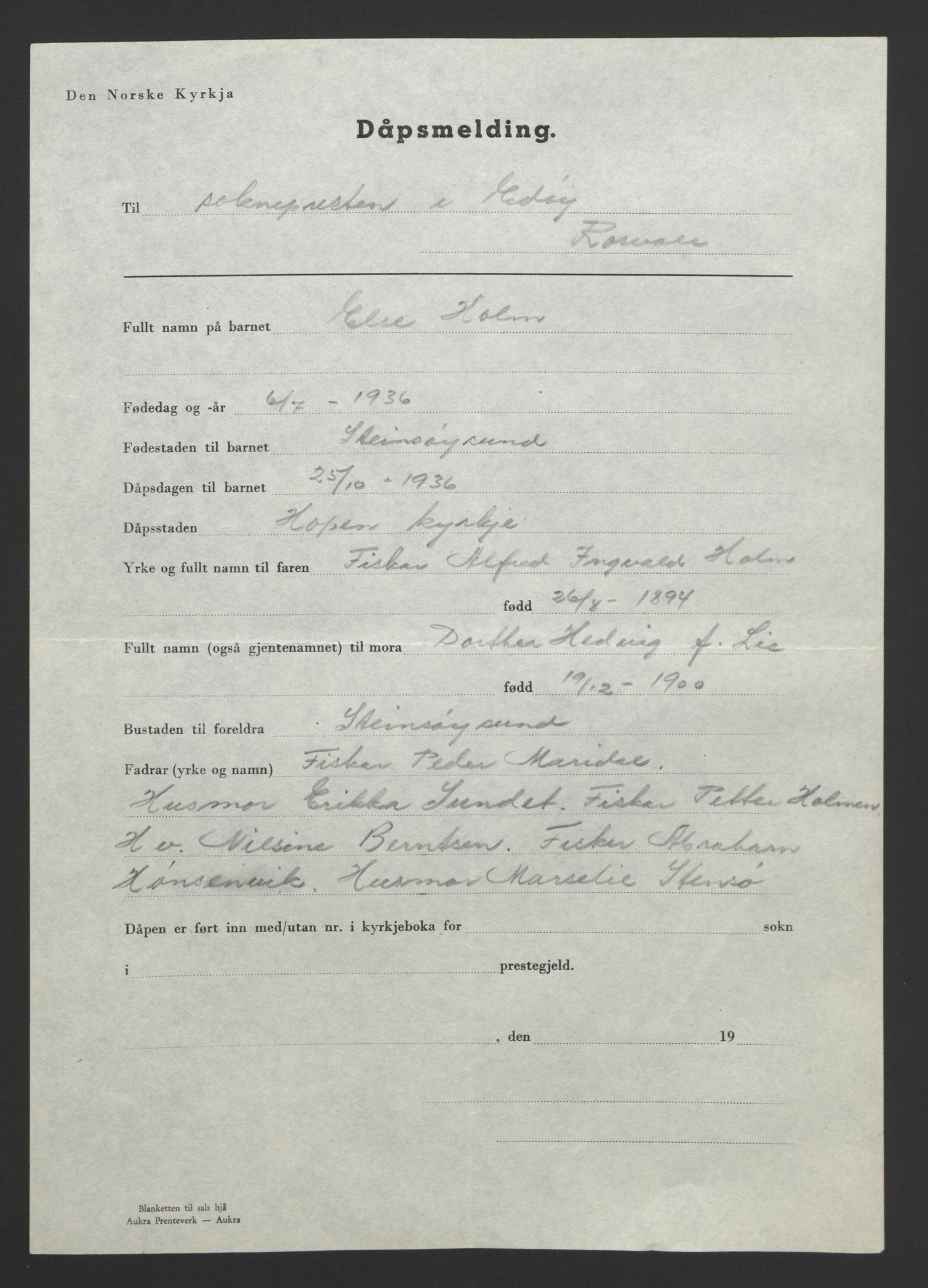 Ministerialprotokoller, klokkerbøker og fødselsregistre - Møre og Romsdal, SAT/A-1454/583/L0957: Parish register (copy) no. 583C02, 1926-1947