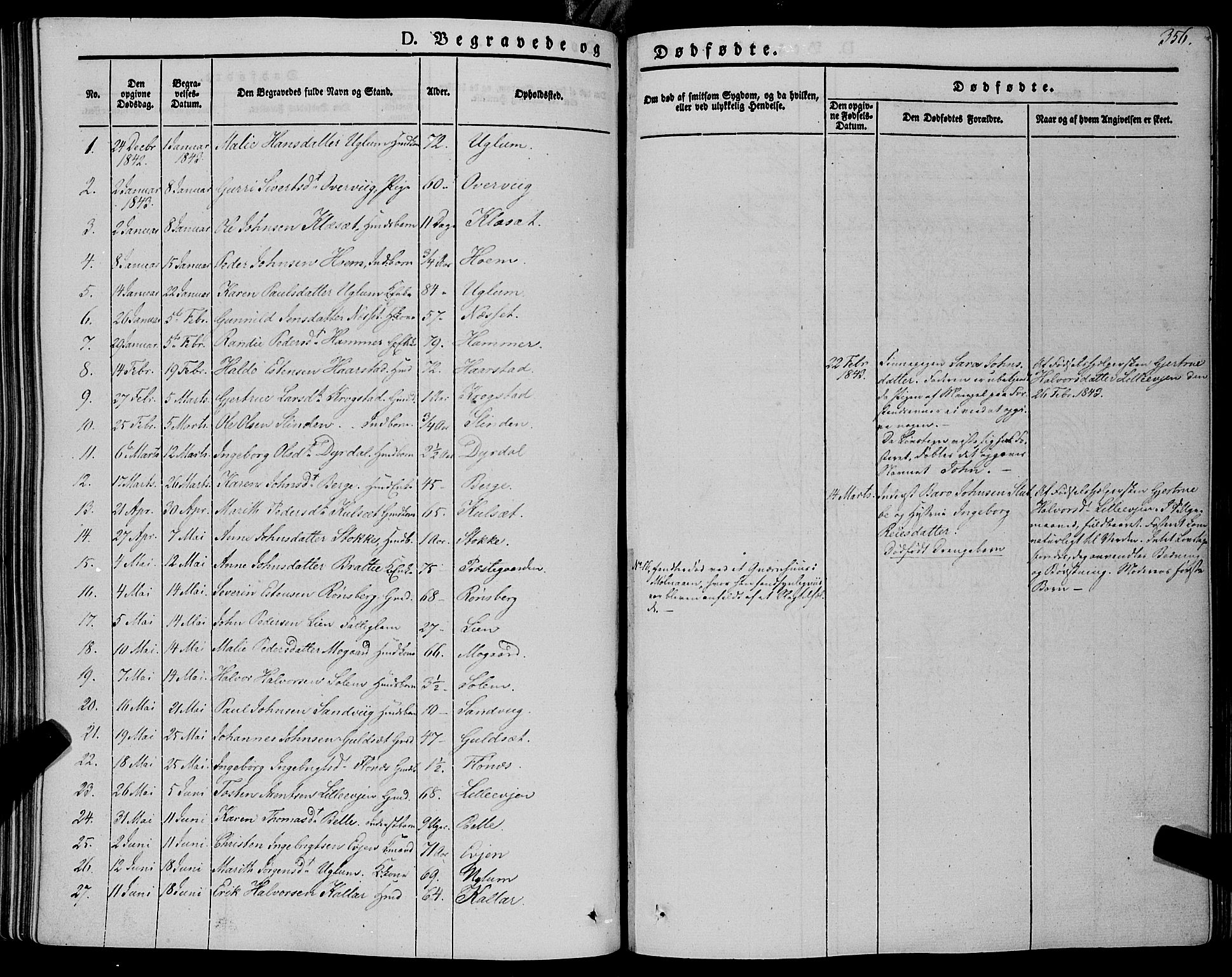 Ministerialprotokoller, klokkerbøker og fødselsregistre - Sør-Trøndelag, SAT/A-1456/695/L1145: Parish register (official) no. 695A06 /1, 1843-1859, p. 356
