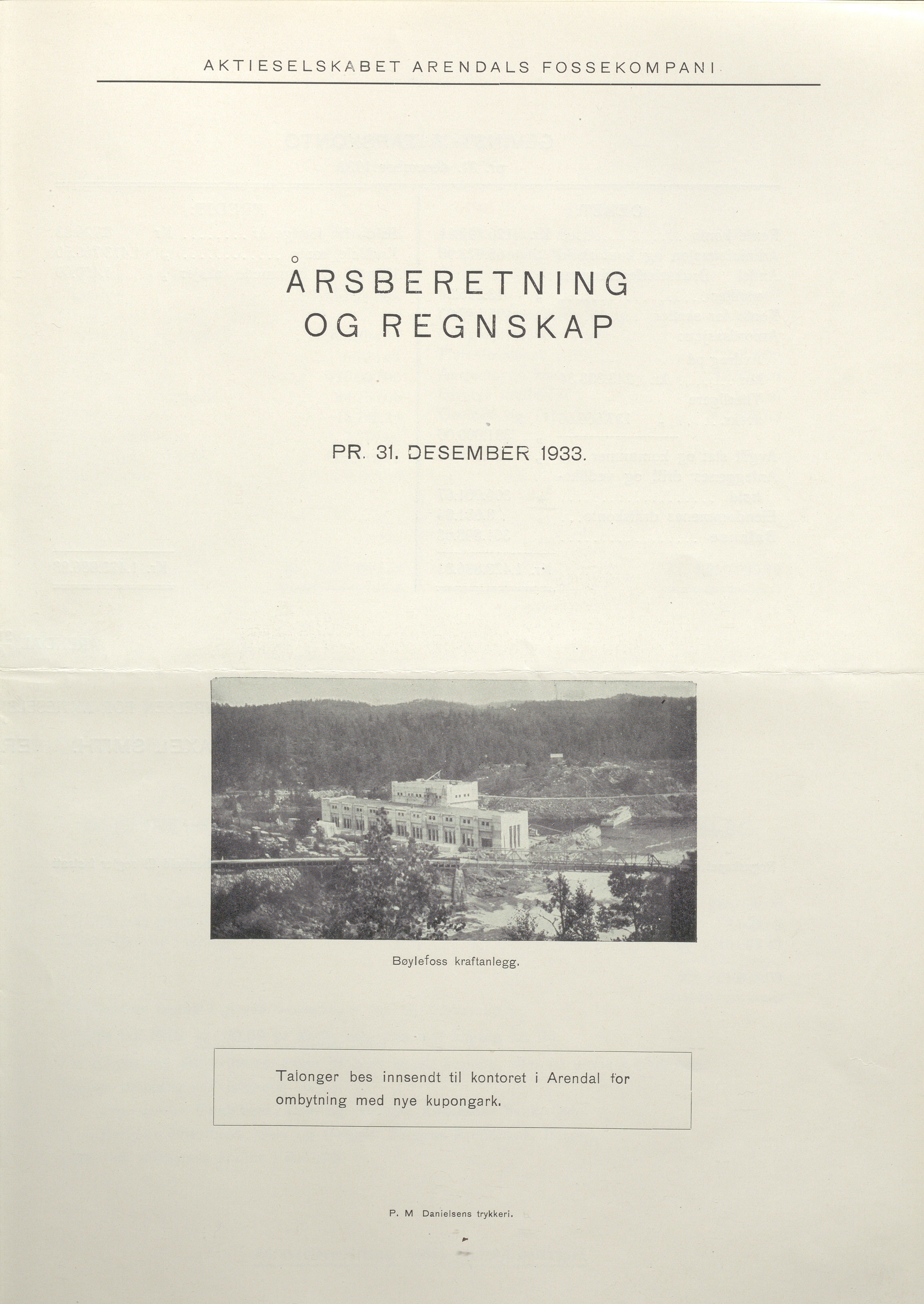 Arendals Fossekompani, AAKS/PA-2413/X/X01/L0001/0009: Beretninger, regnskap, balansekonto, gevinst- og tapskonto / Årsberetning og regnskap 1928 - 1935, 1928-1935, p. 16