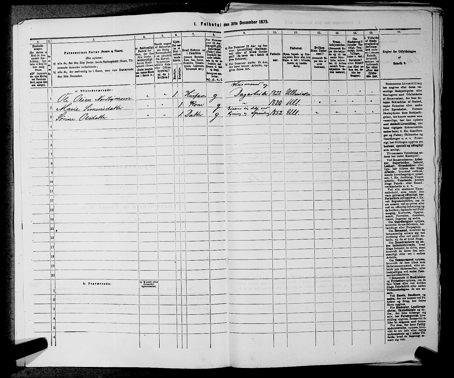 RA, 1875 census for 0235P Ullensaker, 1875, p. 1248