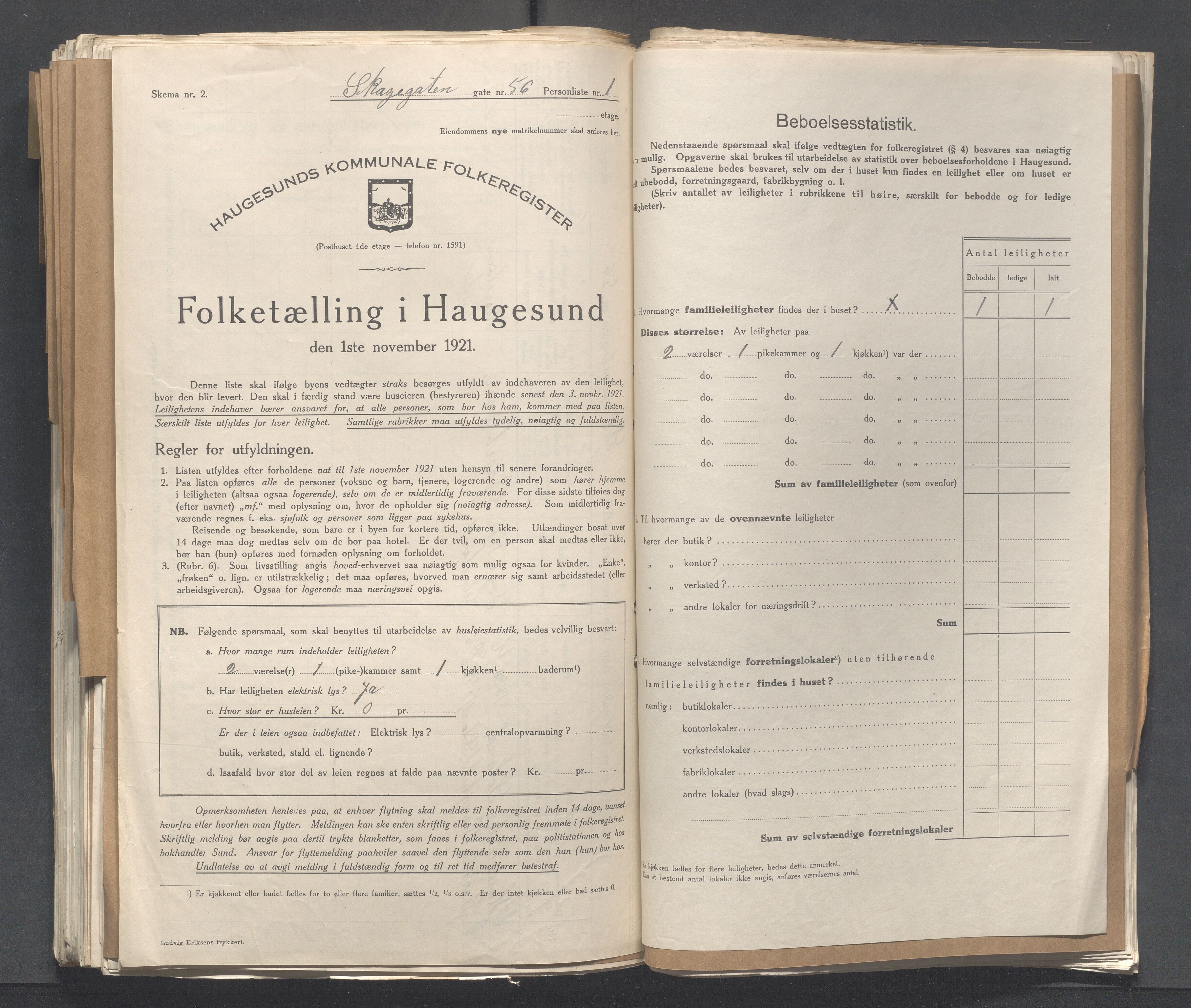 IKAR, Local census 1.11.1921 for Haugesund, 1921, p. 6587