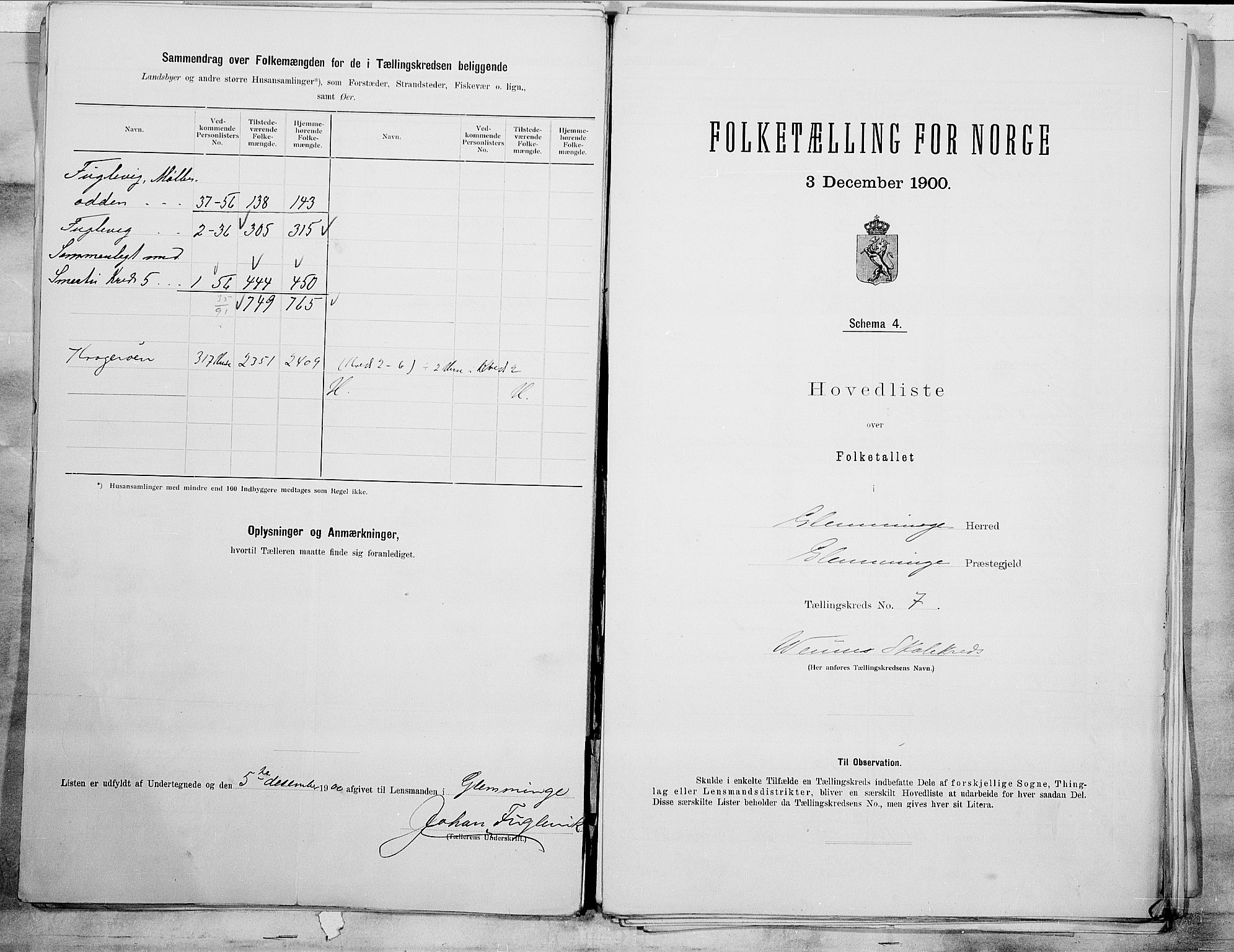 SAO, 1900 census for Glemmen, 1900, p. 16