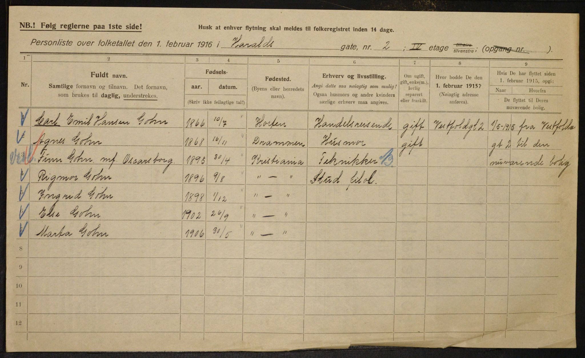 OBA, Municipal Census 1916 for Kristiania, 1916, p. 35631