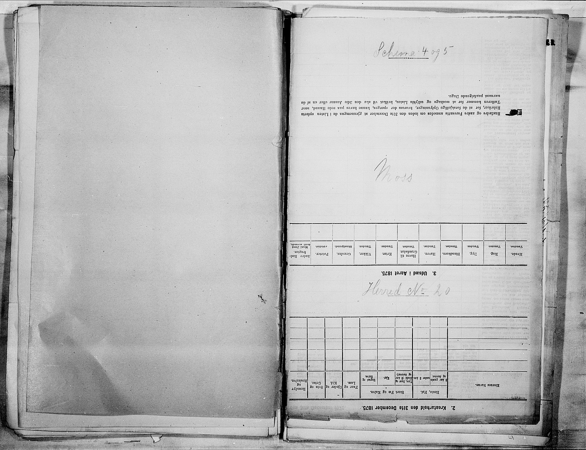 SAO, 1900 census for Moss, 1900, p. 1