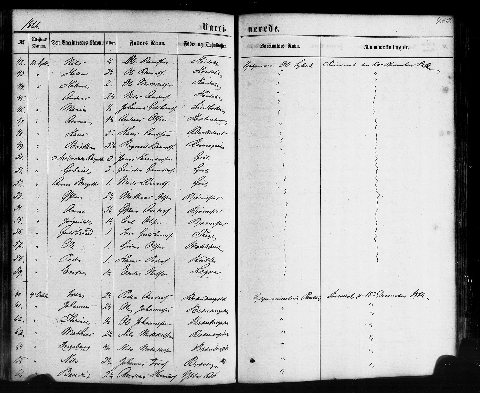 Hyllestad sokneprestembete, SAB/A-80401: Parish register (official) no. A 1, 1861-1886, p. 463