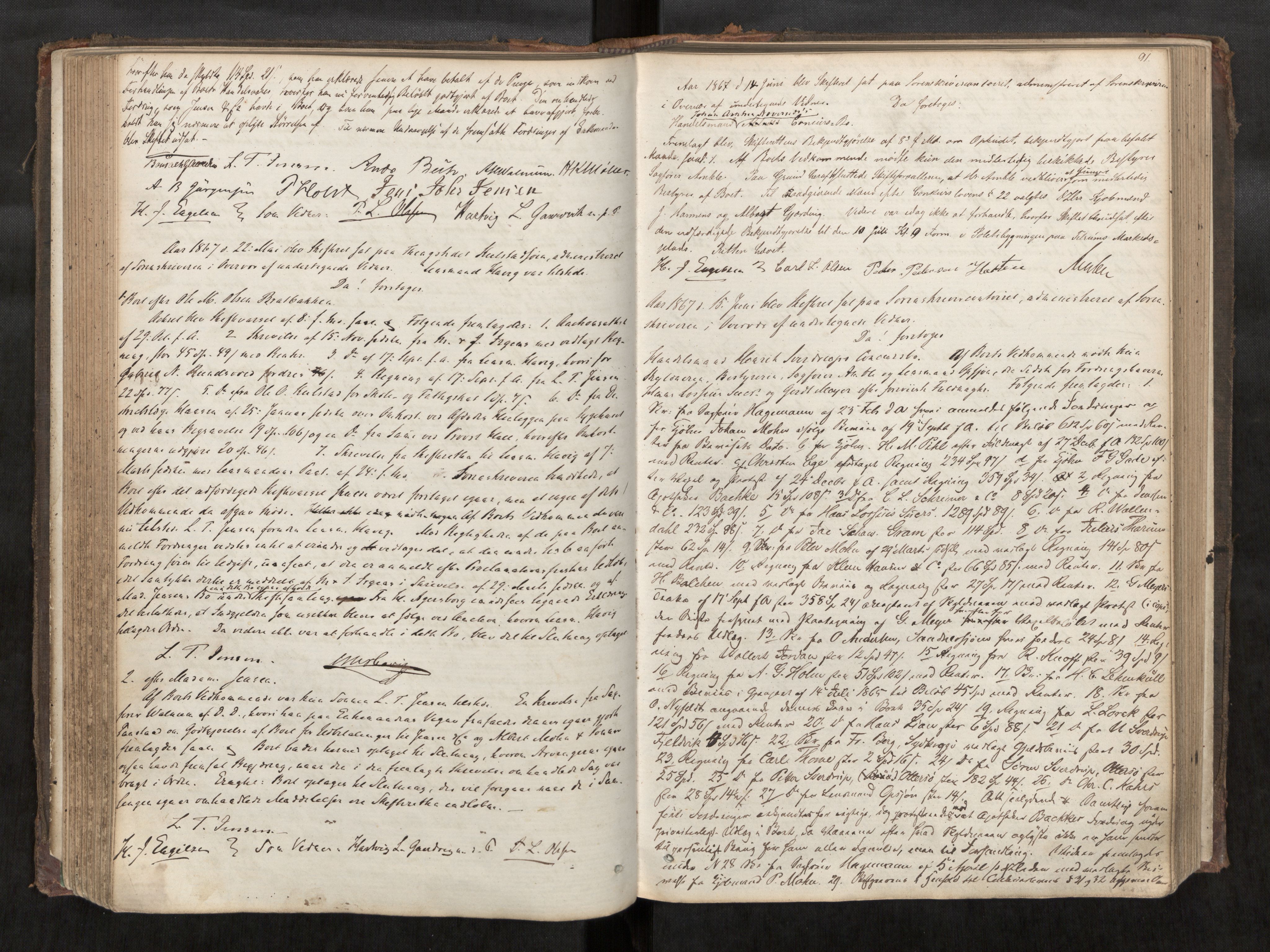 Søndre Helgeland sorenskriveri, AV/SAT-A-4575/1/3/3B/L0001: Skiftebehandlingsprotokoll, 1862-1879, p. 91