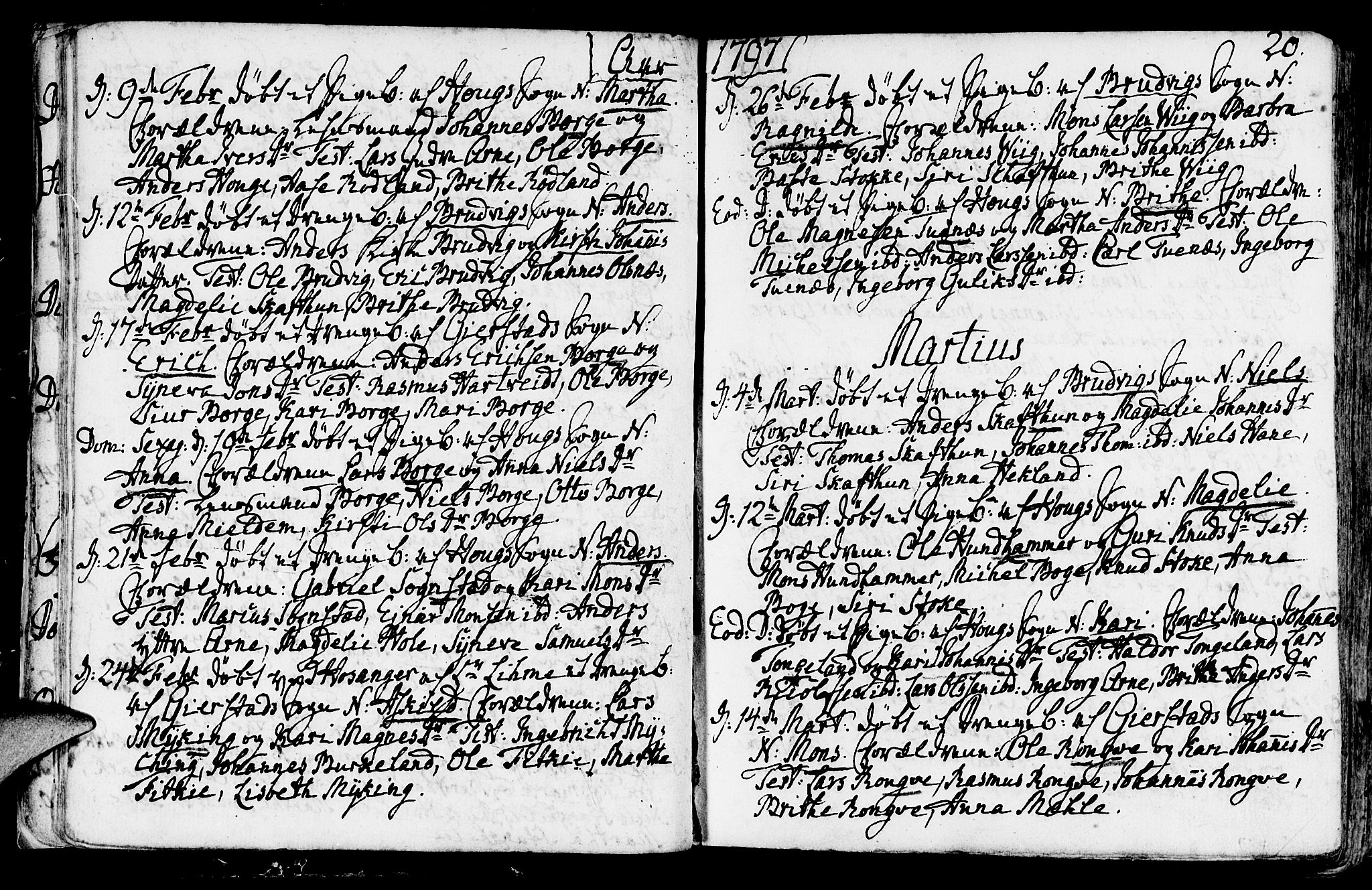 Haus sokneprestembete, AV/SAB-A-75601/H/Haa: Parish register (official) no. A 11, 1796-1816, p. 20