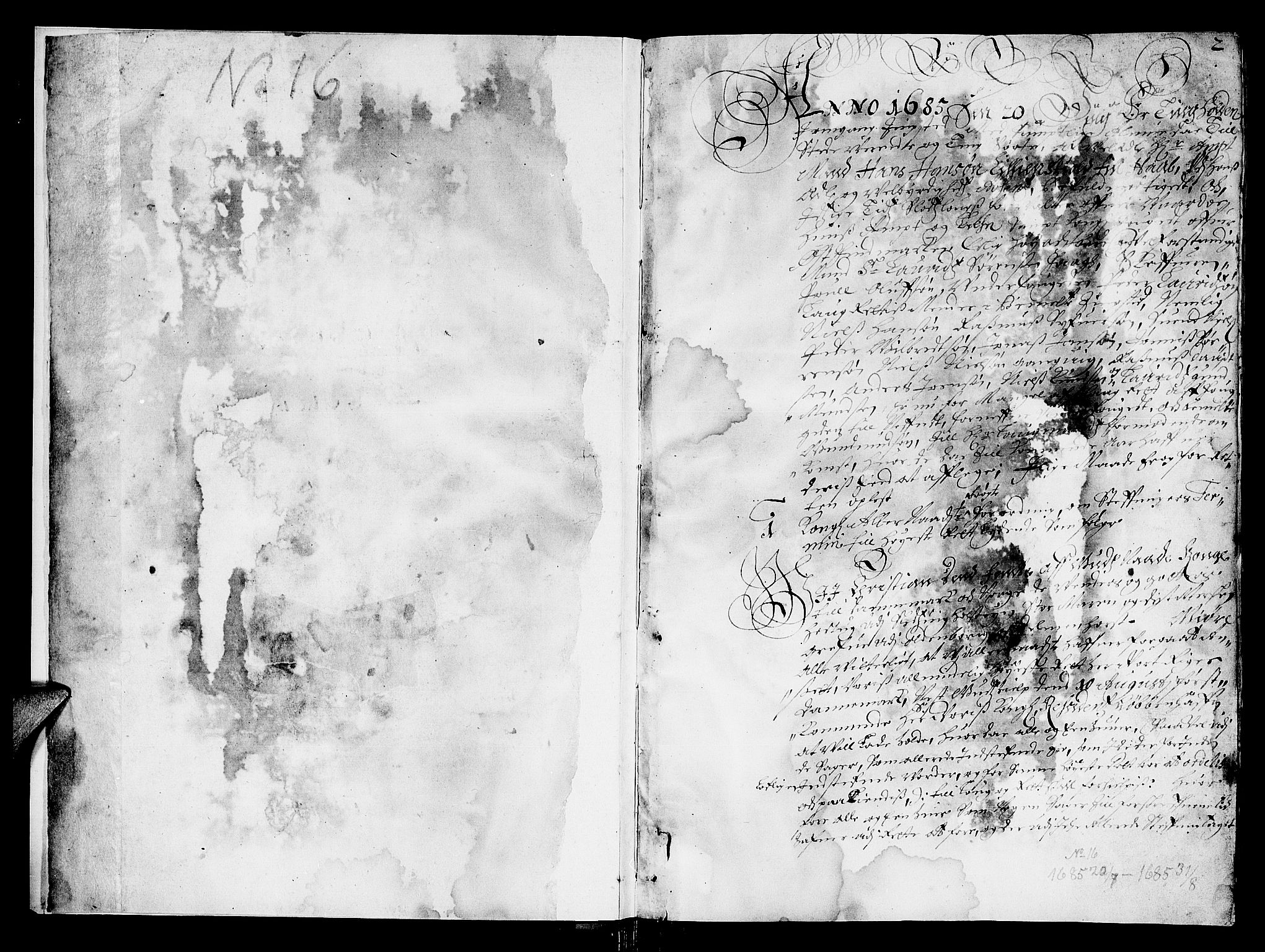 Finnmark sorenskriveri, AV/SATØ-S-0053/F/Fa/L0020: Justisprotokoller, 1685, p. 1b-2a