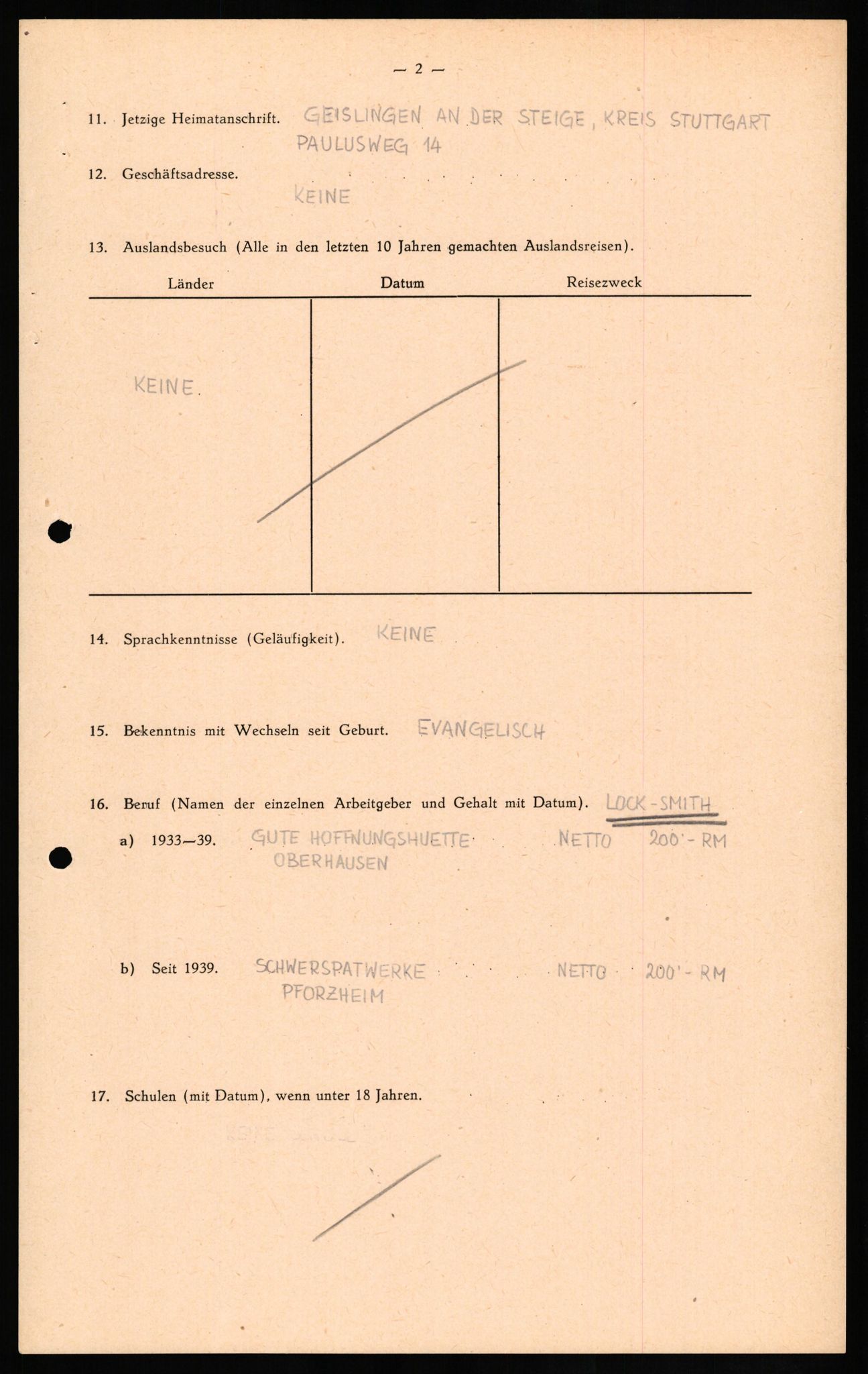 Forsvaret, Forsvarets overkommando II, AV/RA-RAFA-3915/D/Db/L0017: CI Questionaires. Tyske okkupasjonsstyrker i Norge. Tyskere., 1945-1946, p. 523