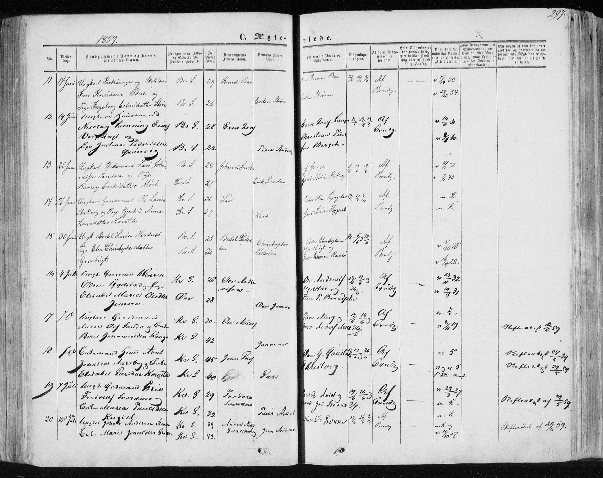 Ministerialprotokoller, klokkerbøker og fødselsregistre - Møre og Romsdal, AV/SAT-A-1454/568/L0804: Parish register (official) no. 568A11, 1854-1868, p. 297