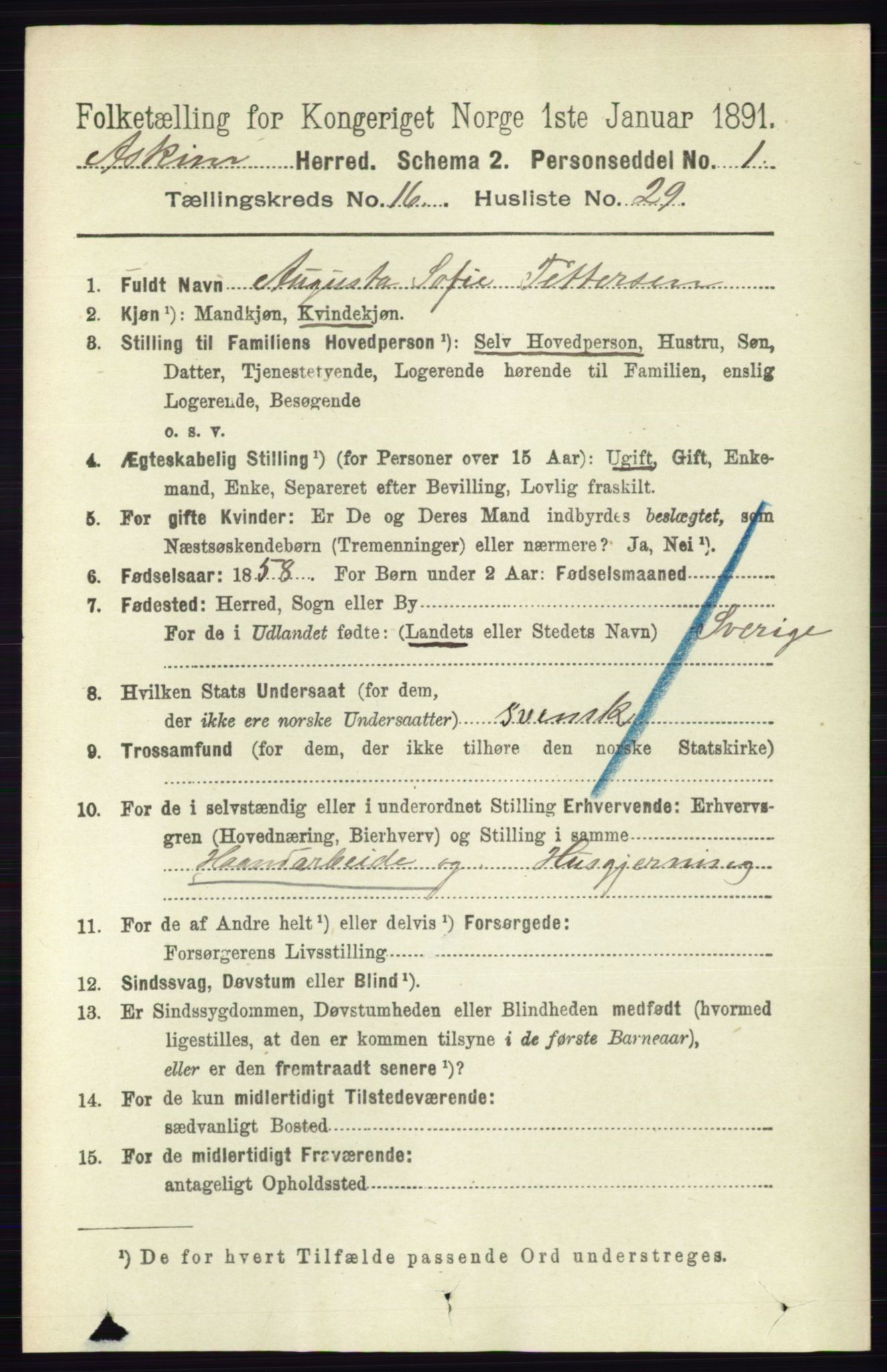 RA, 1891 census for 0124 Askim, 1891, p. 2809