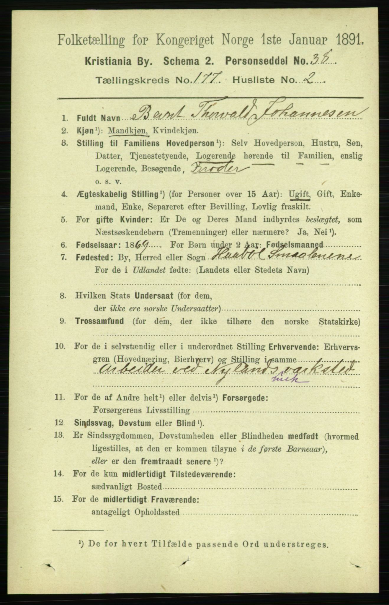 RA, 1891 census for 0301 Kristiania, 1891, p. 106424