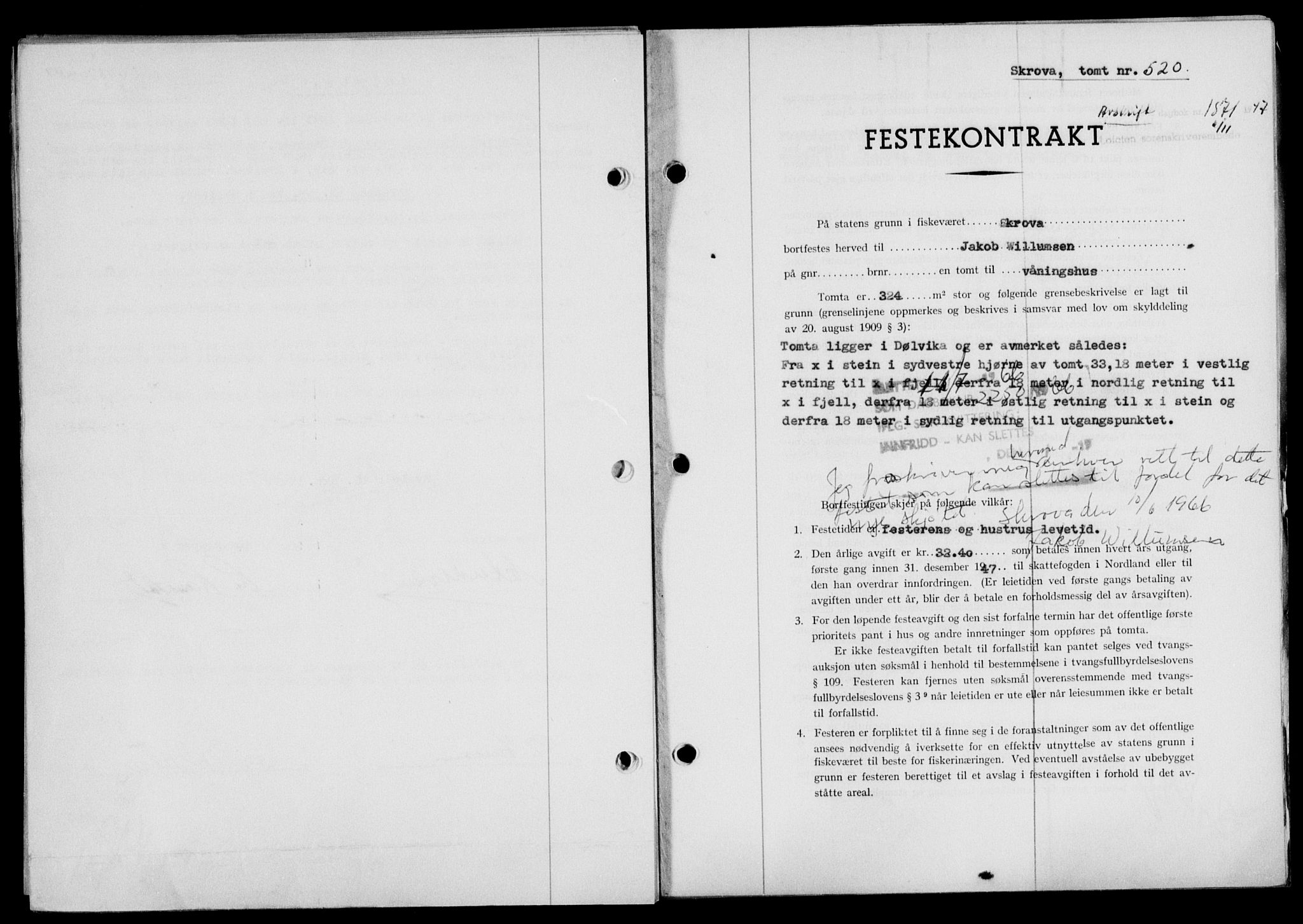 Lofoten sorenskriveri, SAT/A-0017/1/2/2C/L0017a: Mortgage book no. 17a, 1947-1948, Diary no: : 1871/1947
