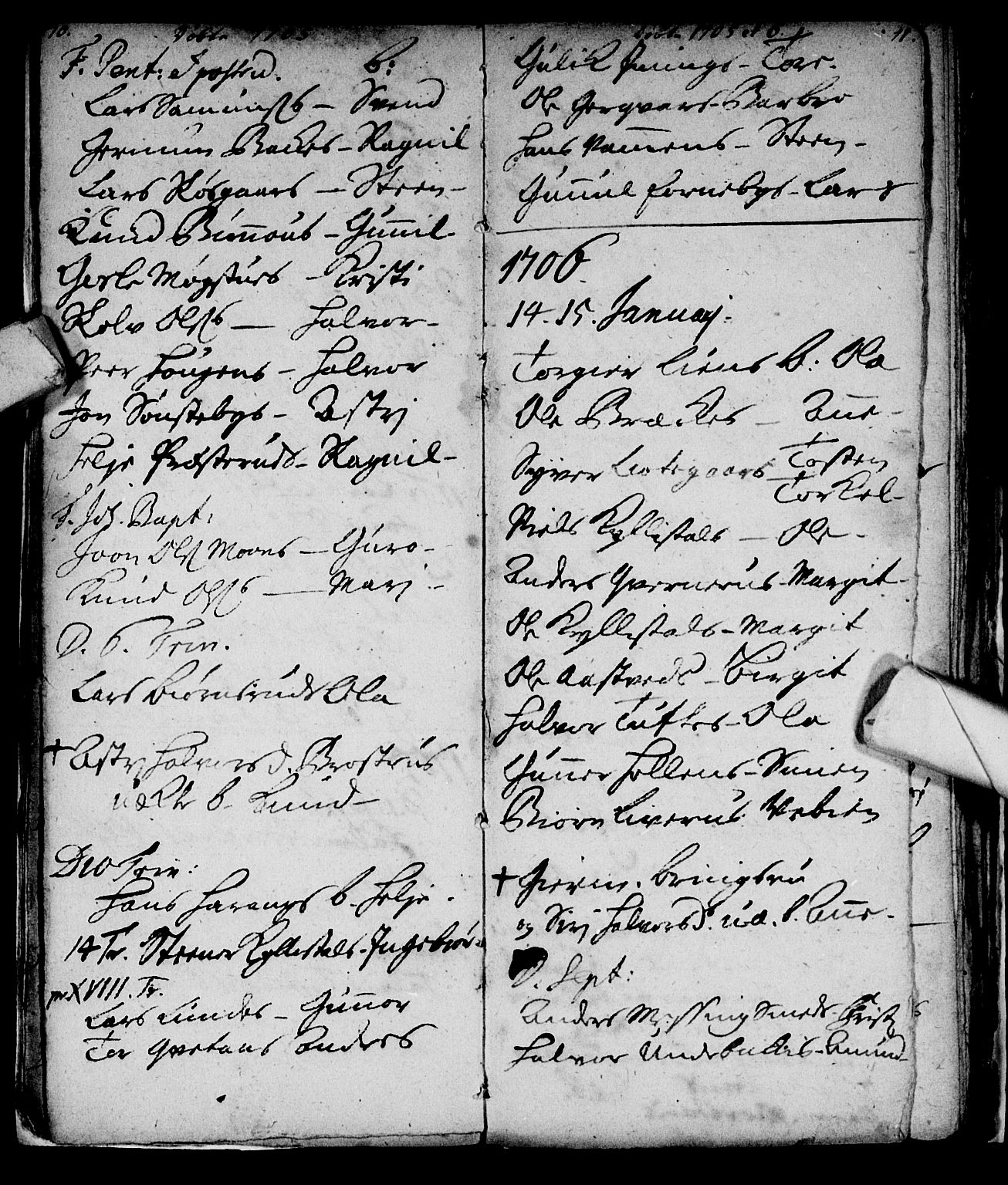 Nore kirkebøker, SAKO/A-238/F/Fc/L0001: Parish register (official) no. III 1, 1696-1714, p. 10-11