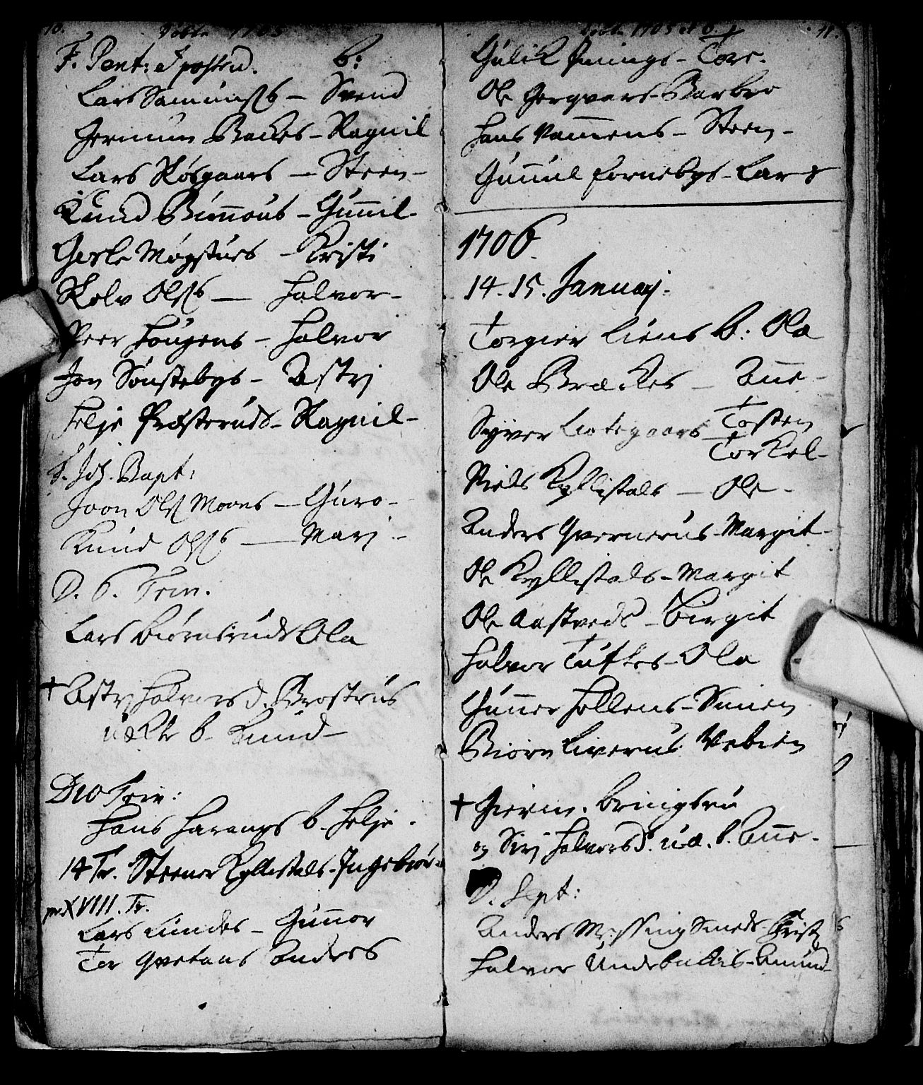 Nore kirkebøker, AV/SAKO-A-238/F/Fc/L0001: Parish register (official) no. III 1, 1696-1714, p. 10-11