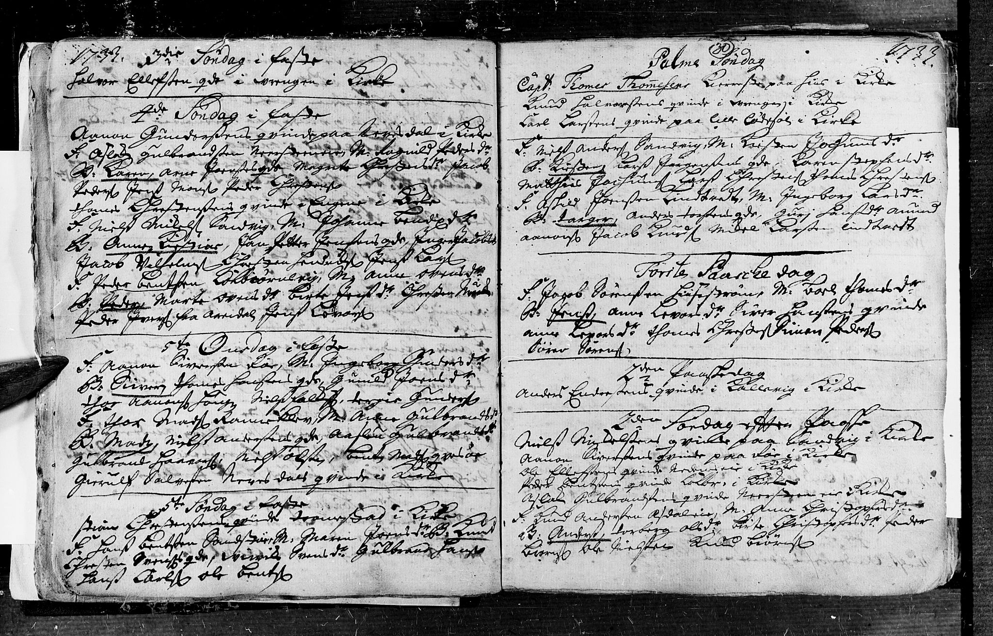 Øyestad sokneprestkontor, AV/SAK-1111-0049/F/Fa/L0004: Parish register (official) no. A 4, 1730-1750, p. 30