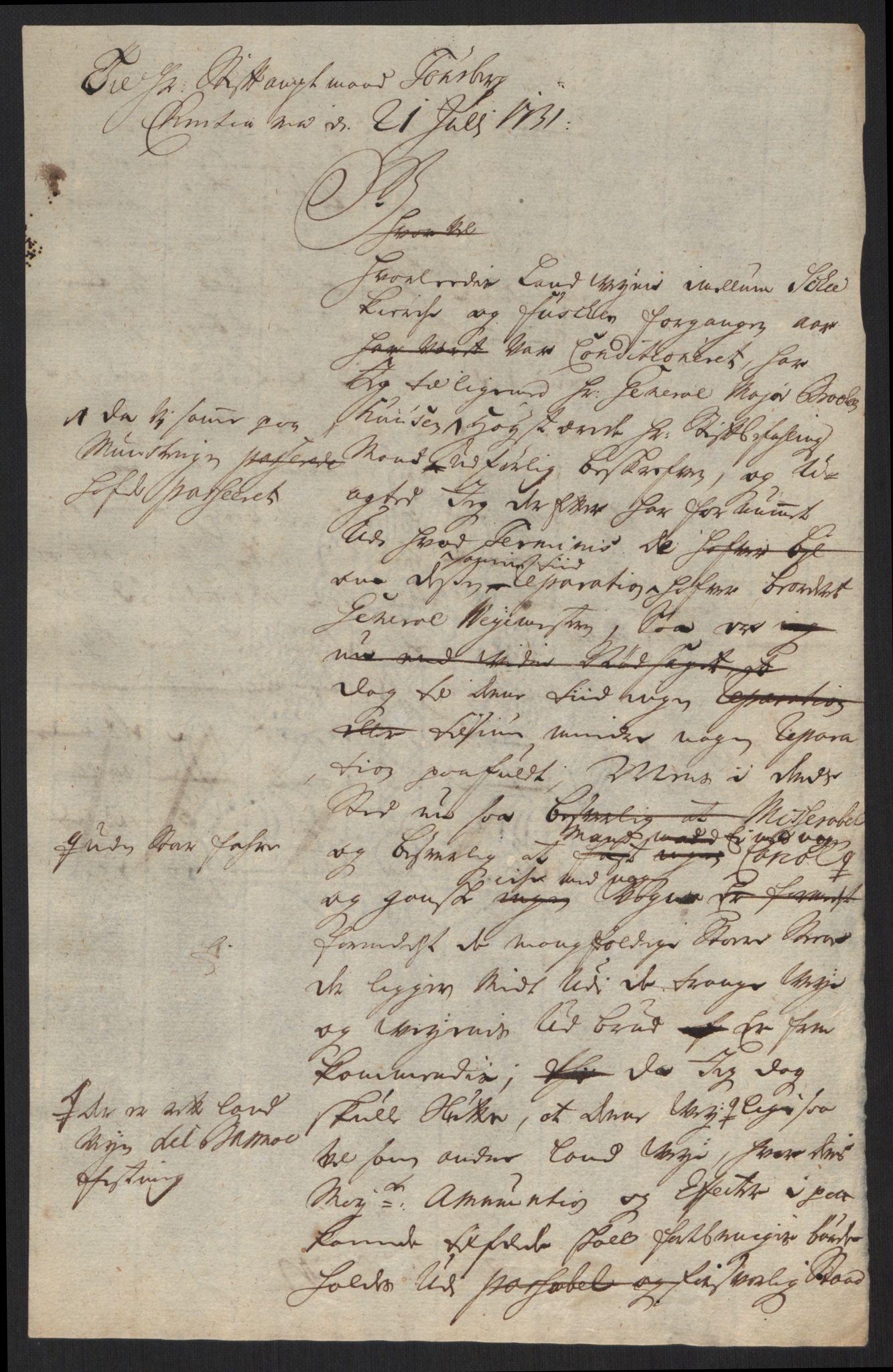 Kommanderende general (KG I) med Det norske krigsdirektorium, AV/RA-EA-5419/B/L0013: Kommanderende generals konsepter, 1730-1733, p. 87