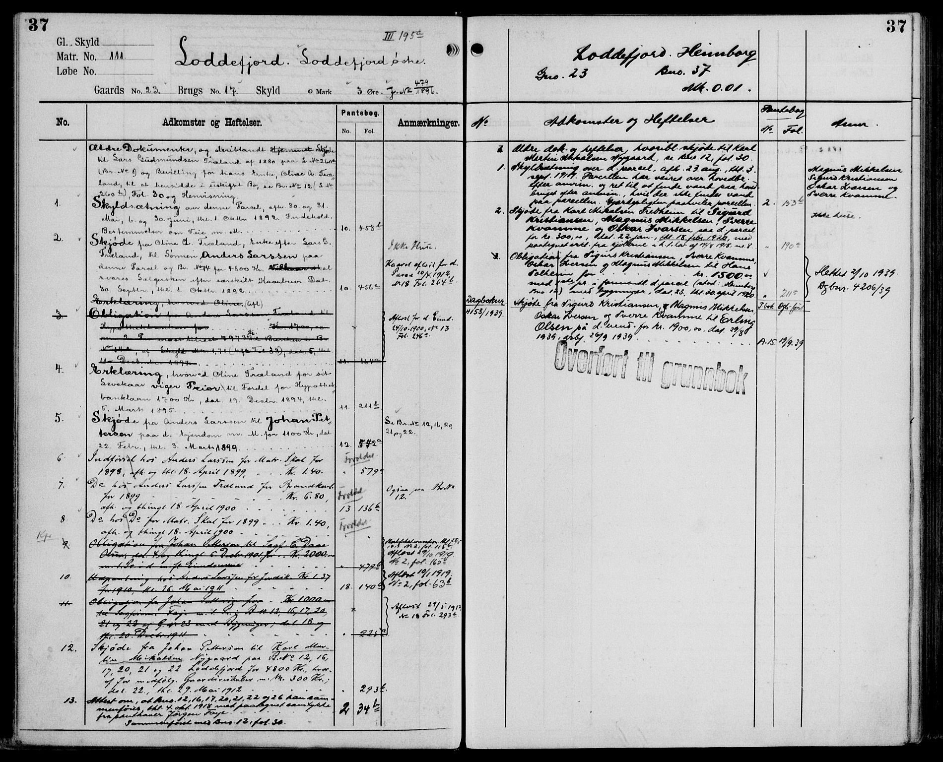 Midhordland sorenskriveri, AV/SAB-A-3001/1/G/Ga/Gab/L0106: Mortgage register no. II.A.b.106, p. 37