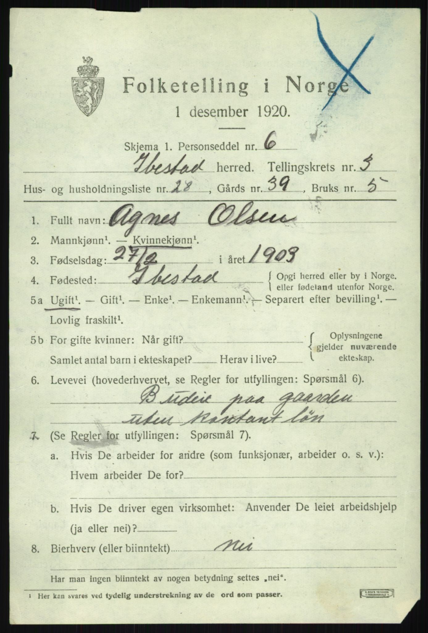 SATØ, 1920 census for Ibestad, 1920, p. 3114