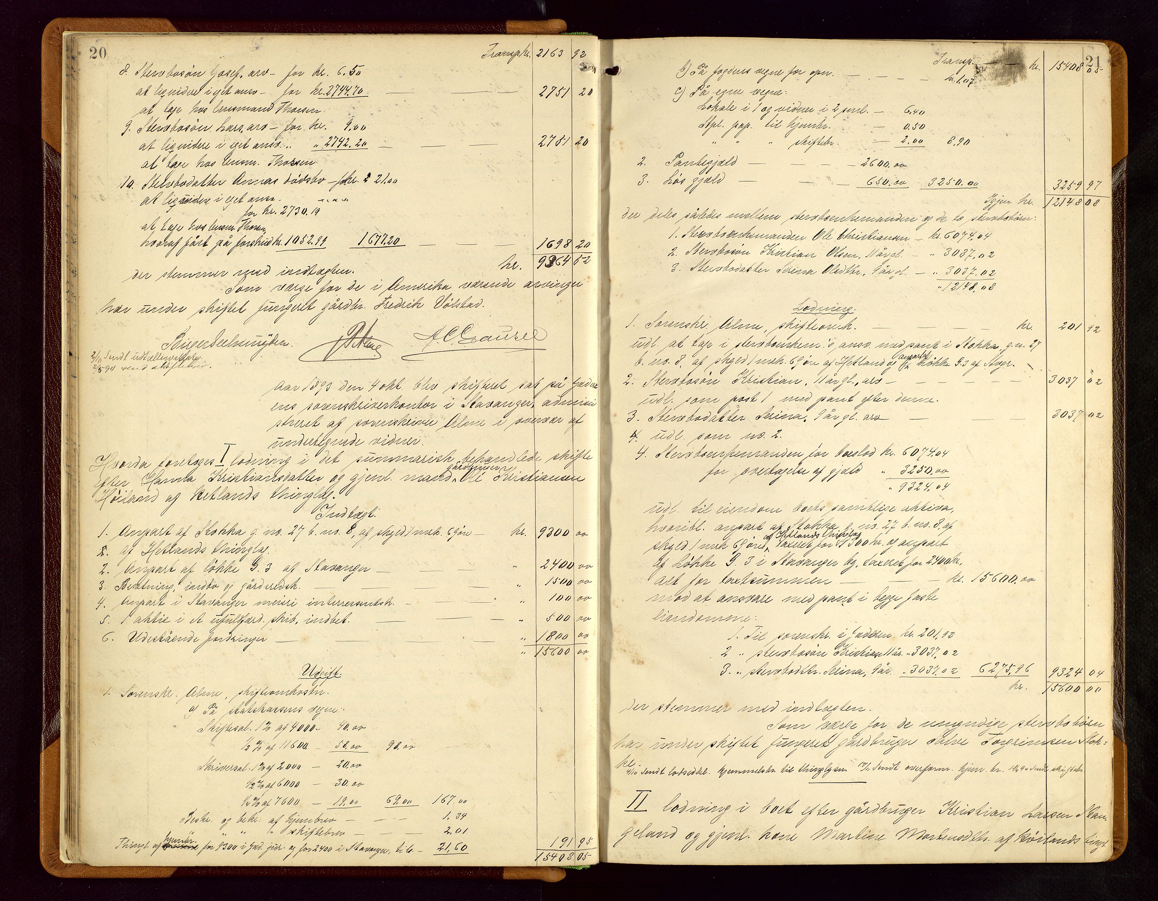 Jæren sorenskriveri, AV/SAST-A-100310/01/5/50/50BB/L0005: SKIFTEUTLODNINGSPROTOKOLL, 1893-1900, p. 20-21