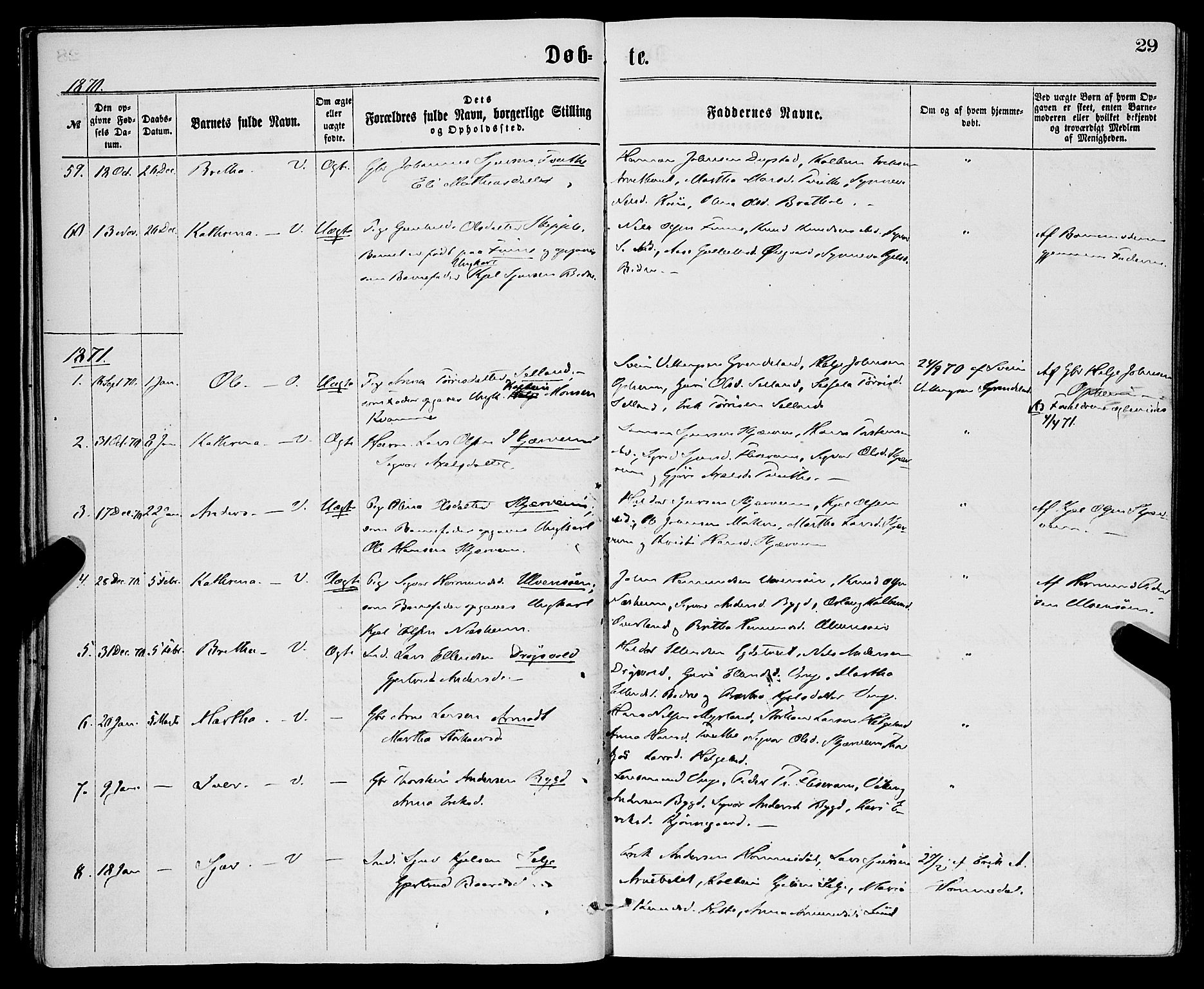 Vossestrand Sokneprestembete, SAB/A-79101/H/Haa: Parish register (official) no. A 1, 1866-1877, p. 29