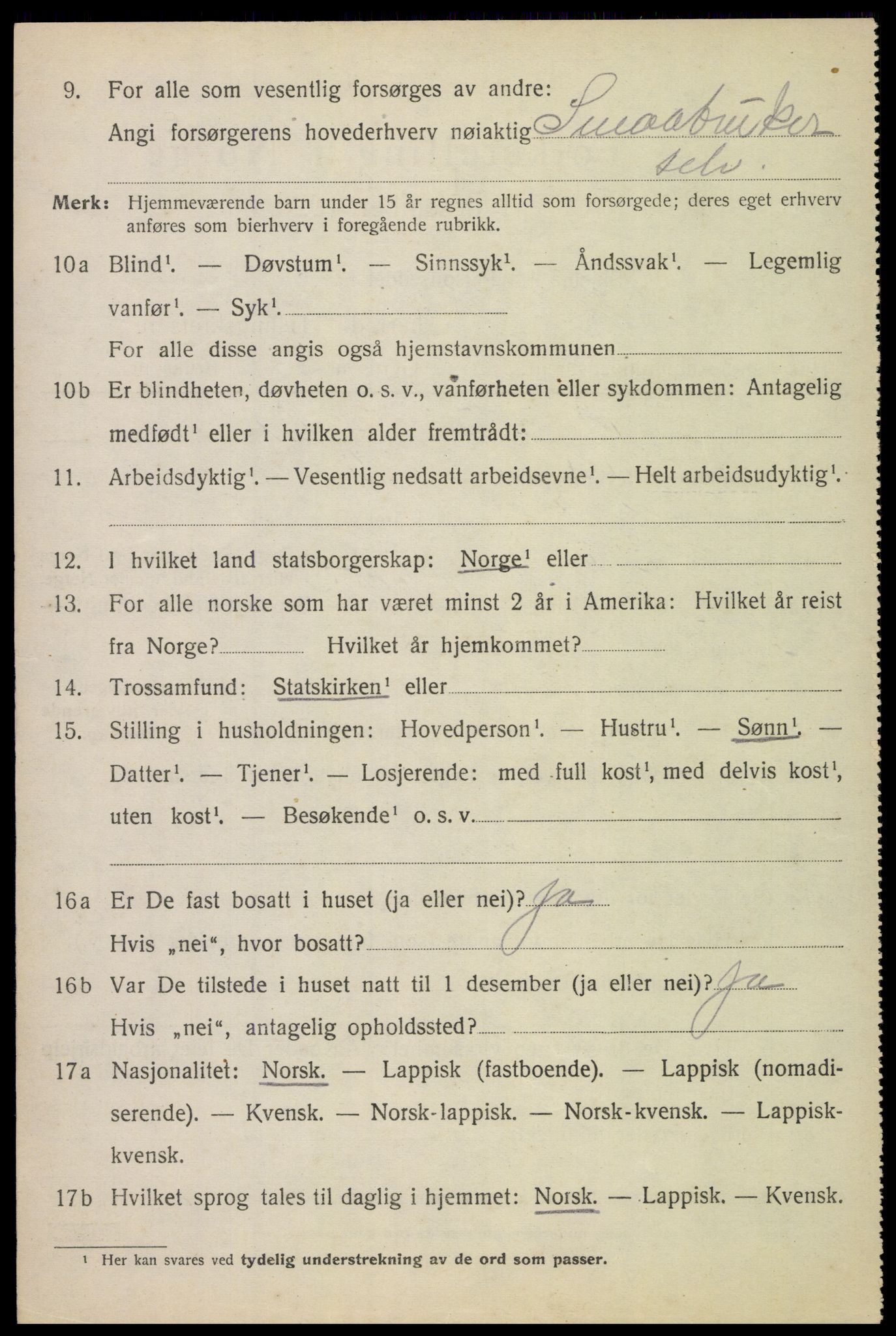 SAT, 1920 census for Hadsel, 1920, p. 8135