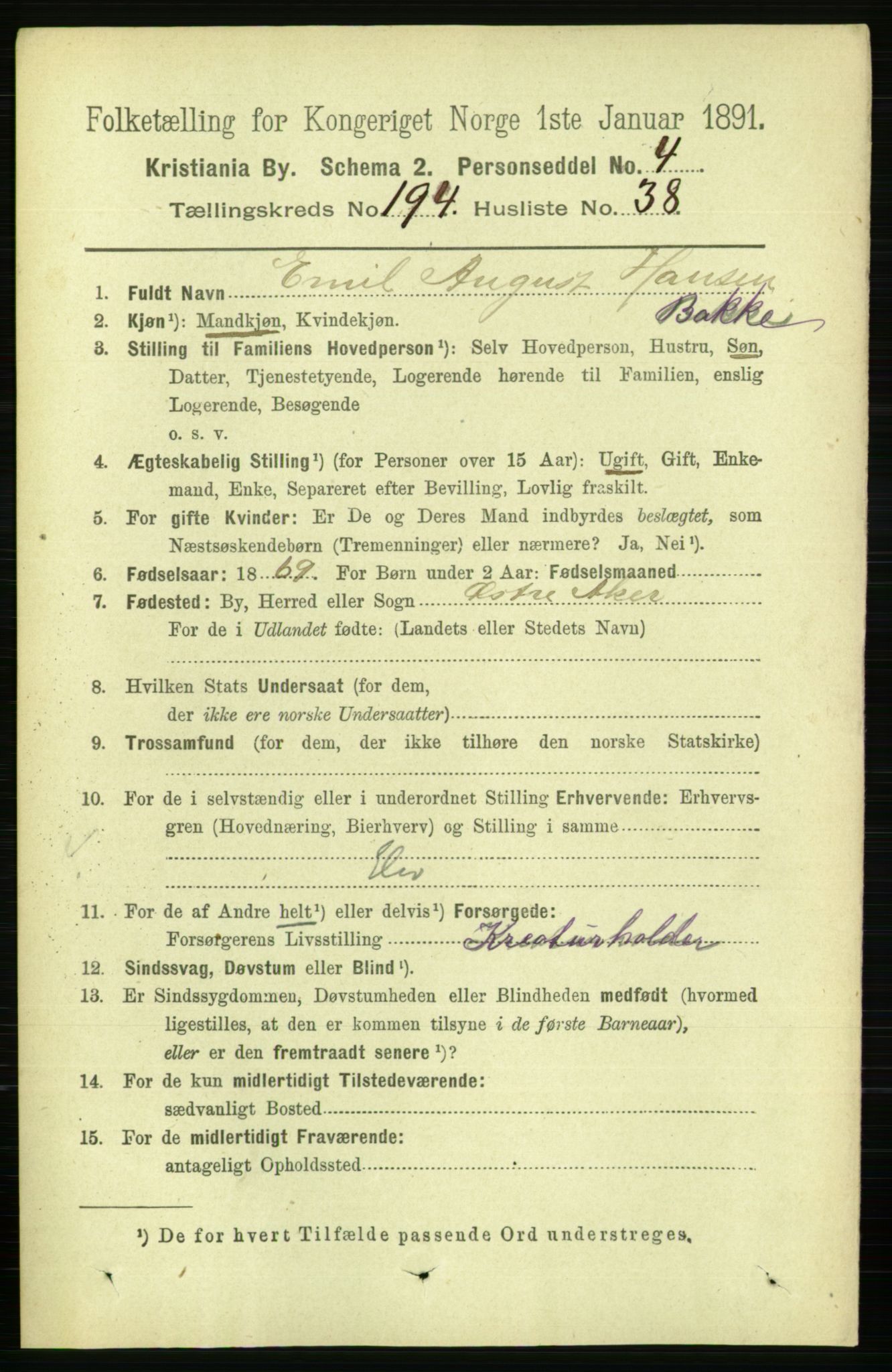 RA, 1891 census for 0301 Kristiania, 1891, p. 117432