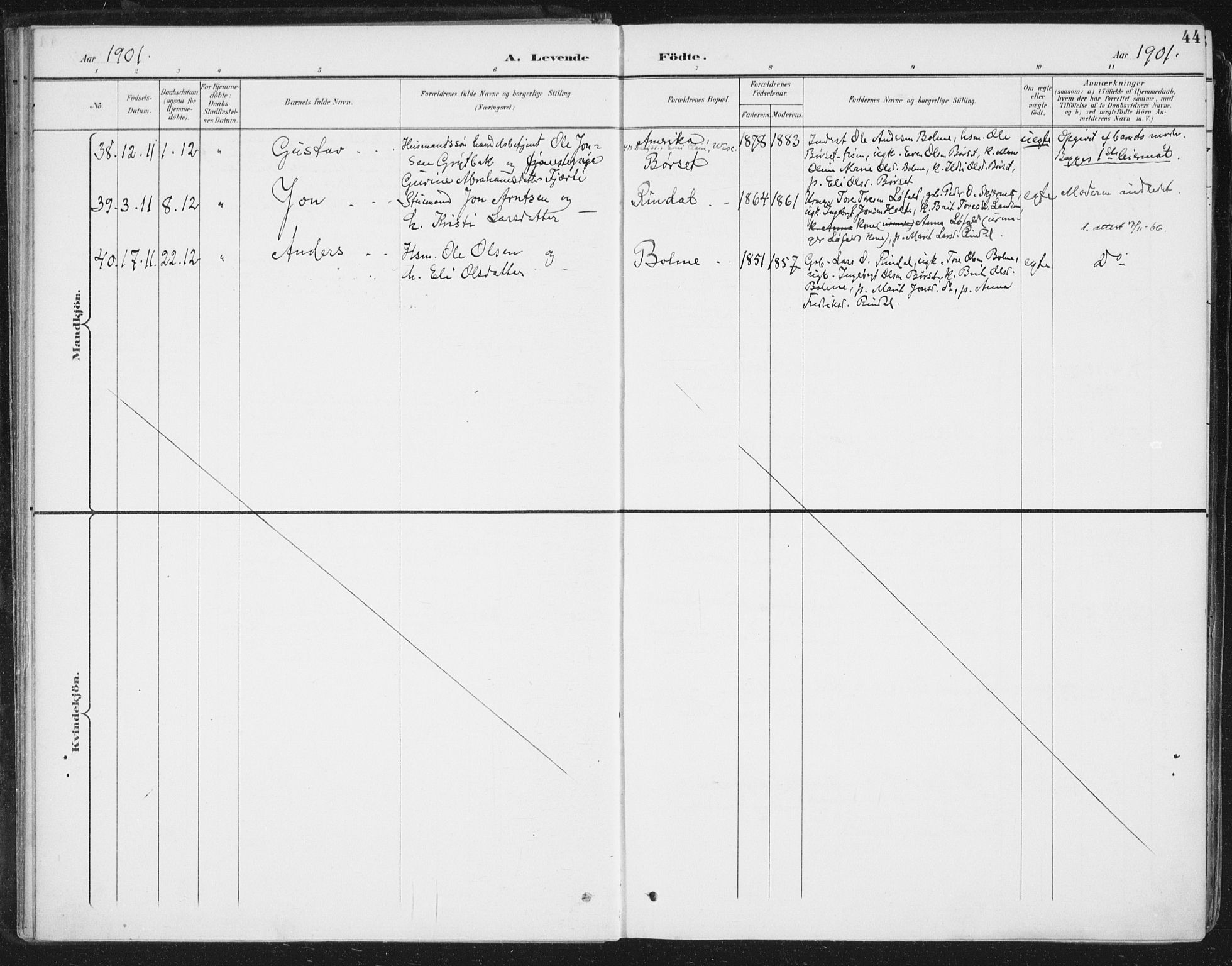 Ministerialprotokoller, klokkerbøker og fødselsregistre - Møre og Romsdal, AV/SAT-A-1454/598/L1072: Parish register (official) no. 598A06, 1896-1910, p. 44