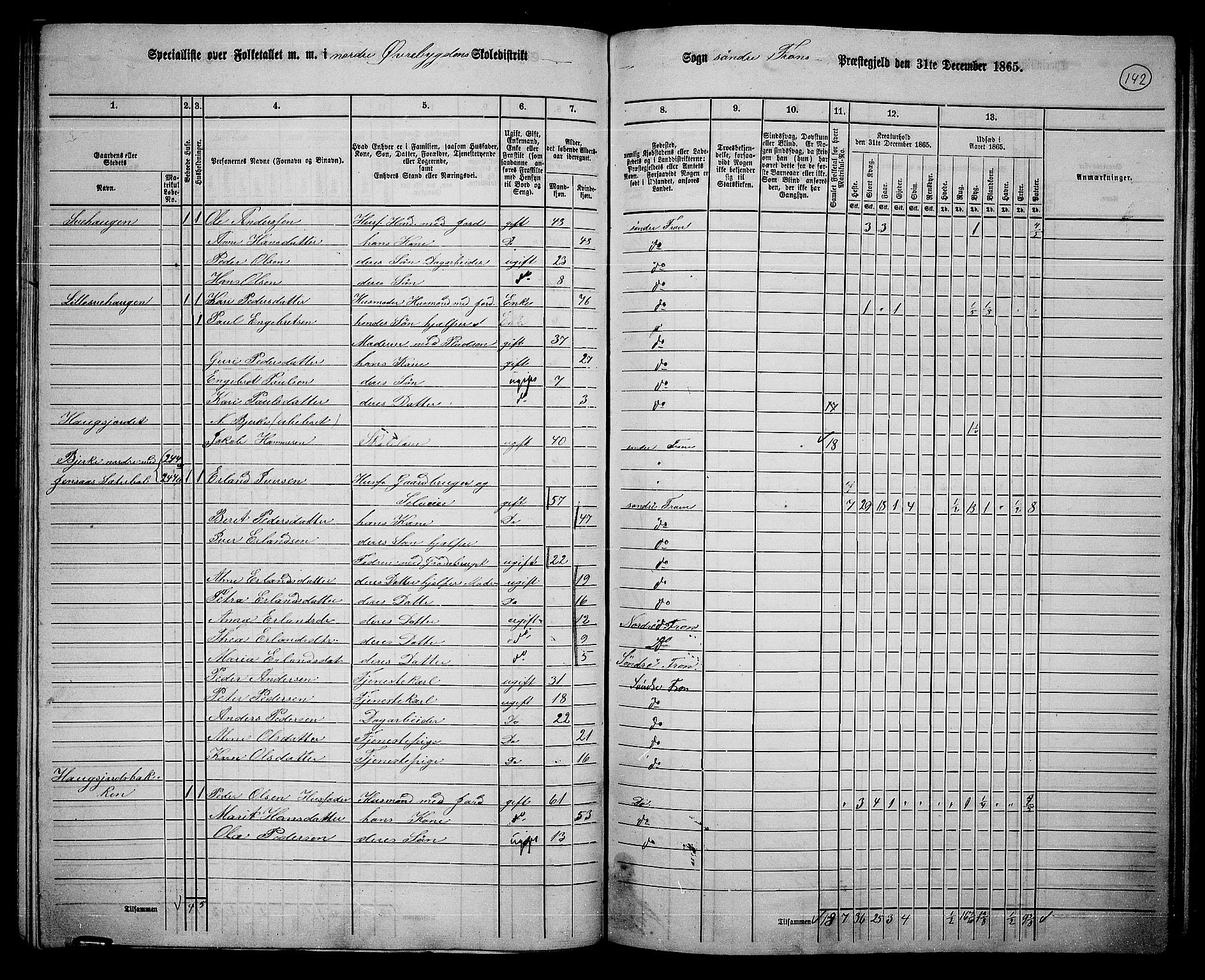 RA, 1865 census for Sør-Fron, 1865, p. 113