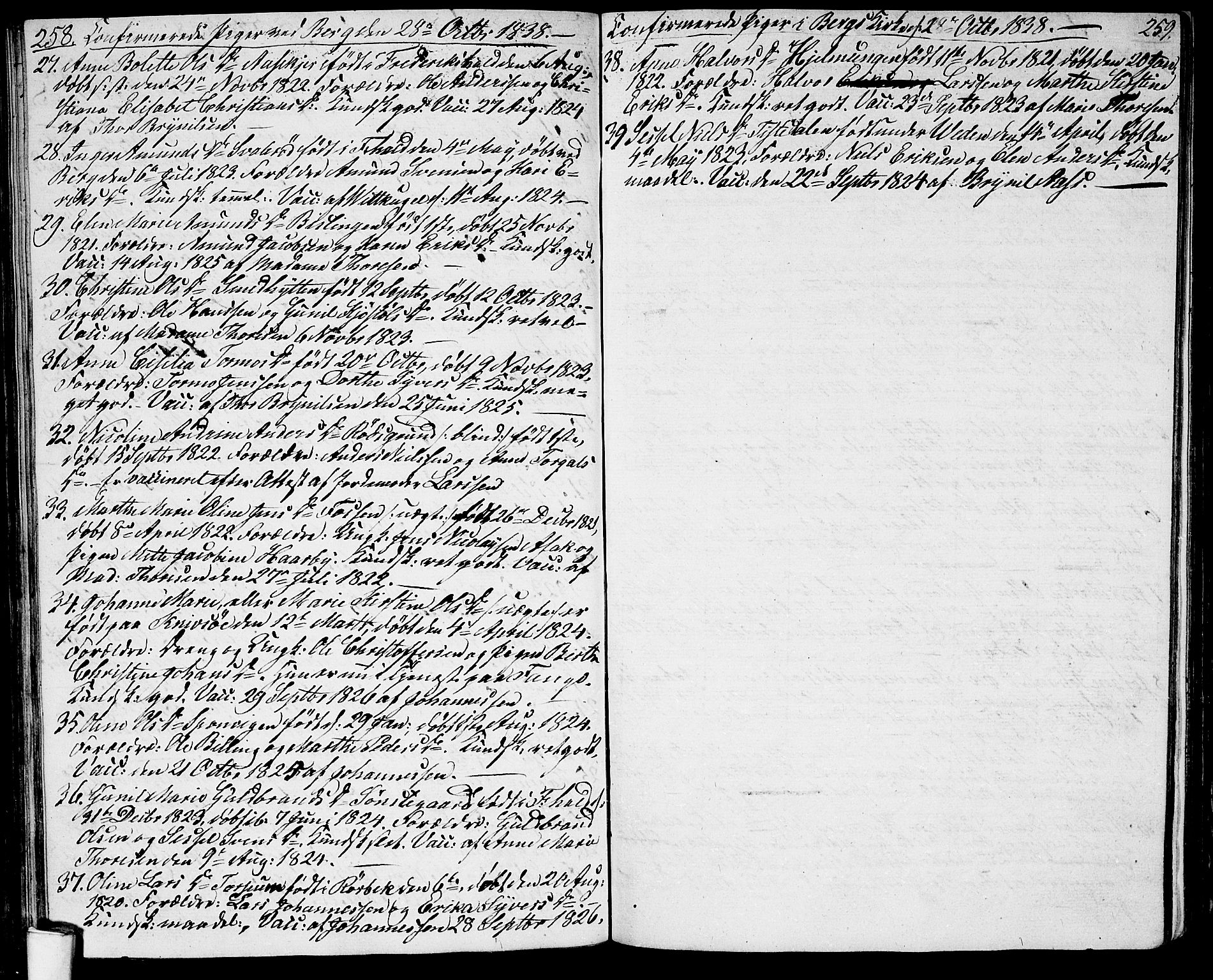 Berg prestekontor Kirkebøker, AV/SAO-A-10902/G/Ga/L0002: Parish register (copy) no. I 2, 1832-1844, p. 258-259