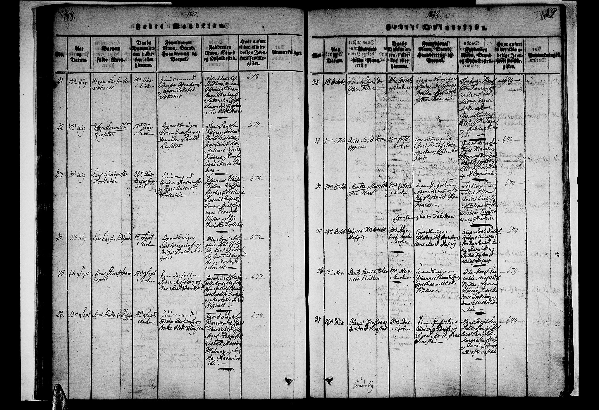 Selje sokneprestembete, AV/SAB-A-99938/H/Ha/Haa/Haaa: Parish register (official) no. A 8, 1816-1828, p. 88-89