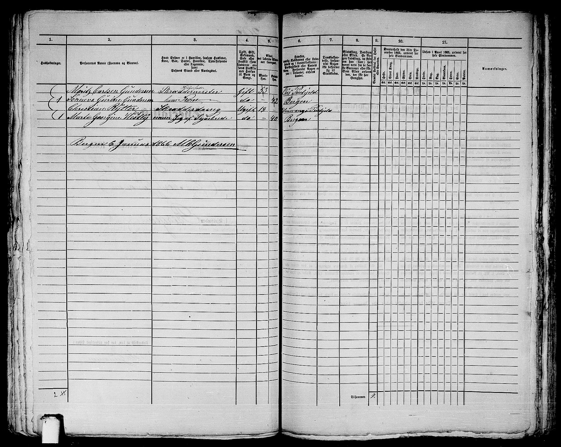 RA, 1865 census for Bergen, 1865, p. 844