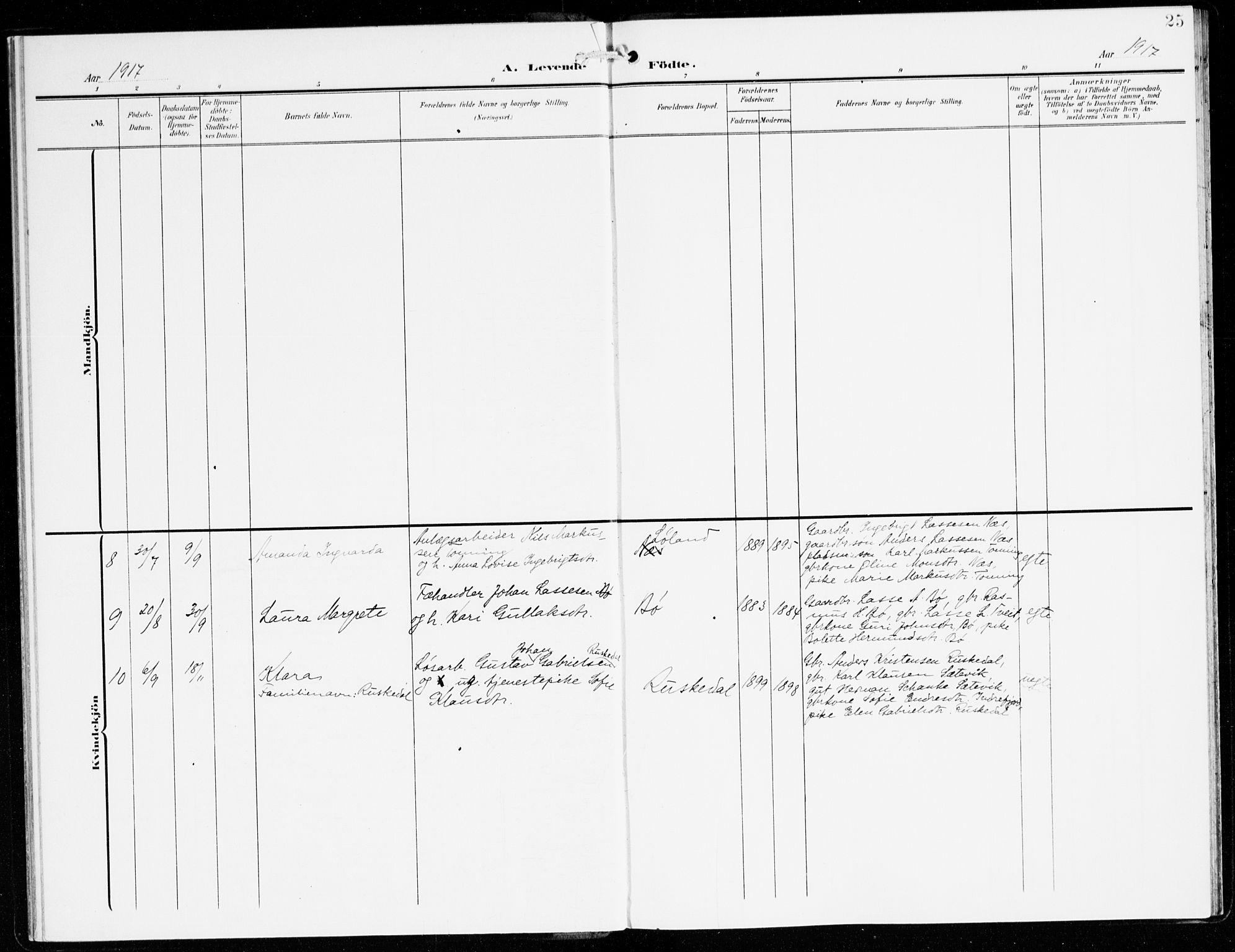 Hyllestad sokneprestembete, SAB/A-80401: Parish register (official) no. C 2, 1904-1917, p. 25