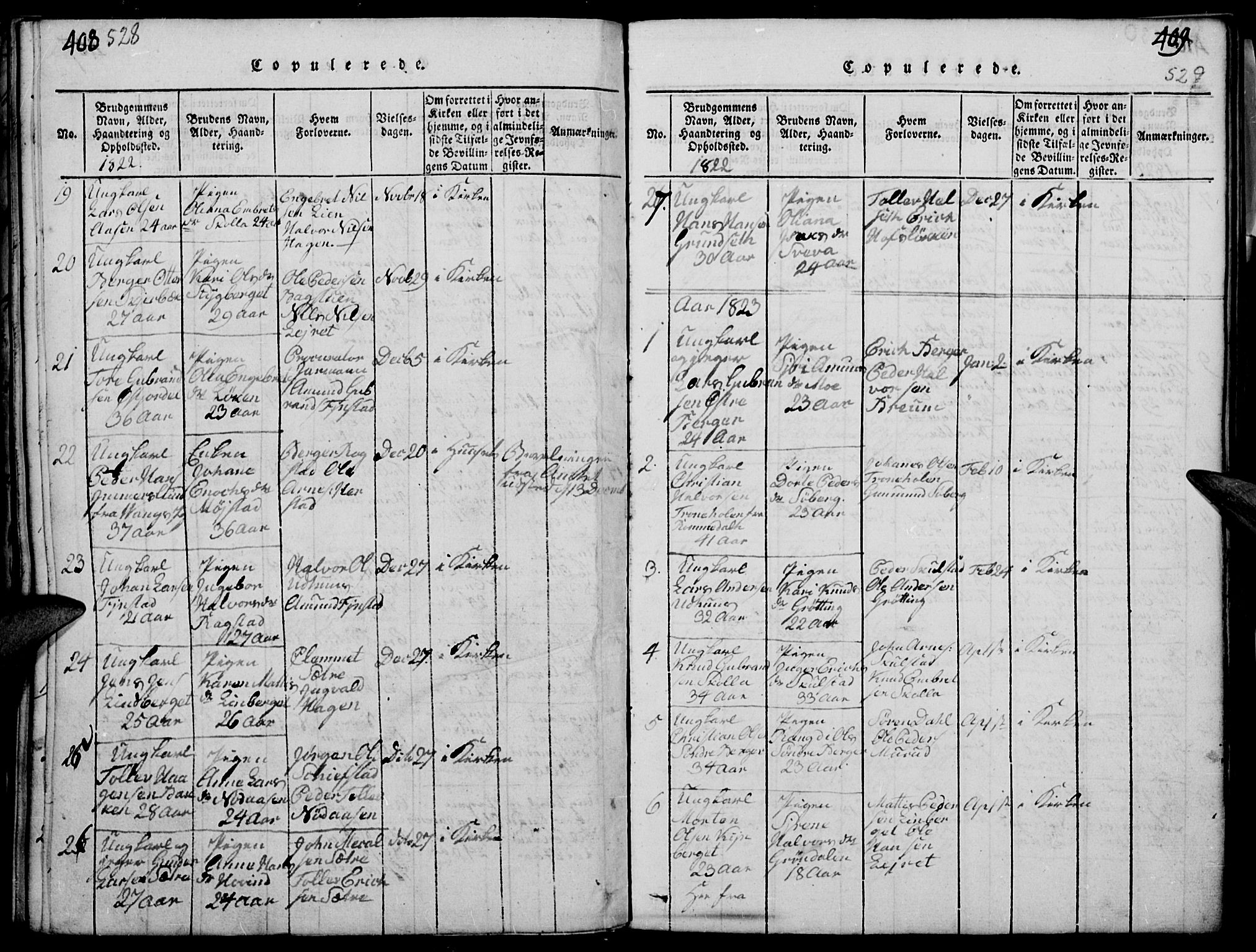 Elverum prestekontor, AV/SAH-PREST-044/H/Ha/Haa/L0007: Parish register (official) no. 7, 1815-1830, p. 528-529