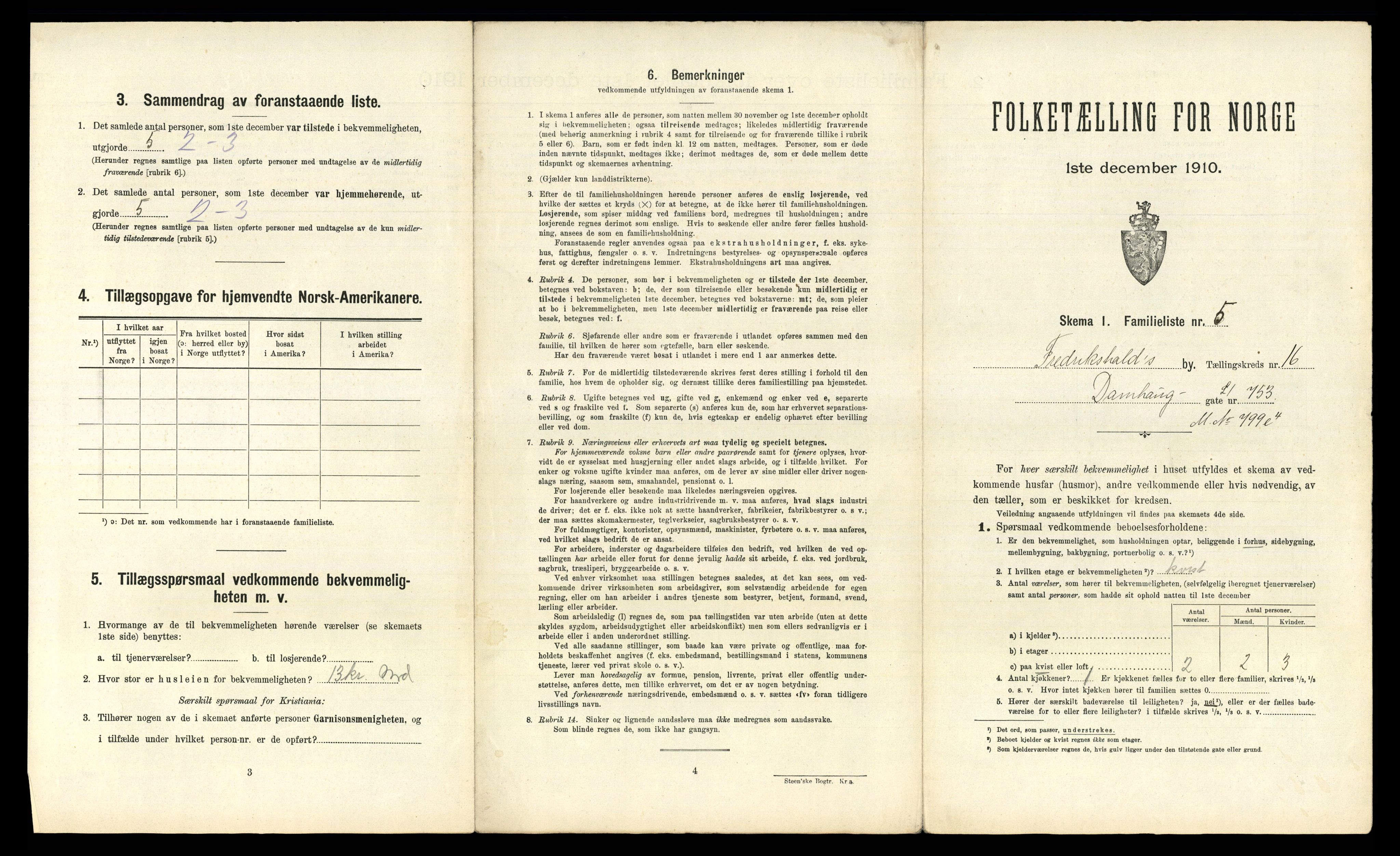 RA, 1910 census for Fredrikshald, 1910, p. 5796