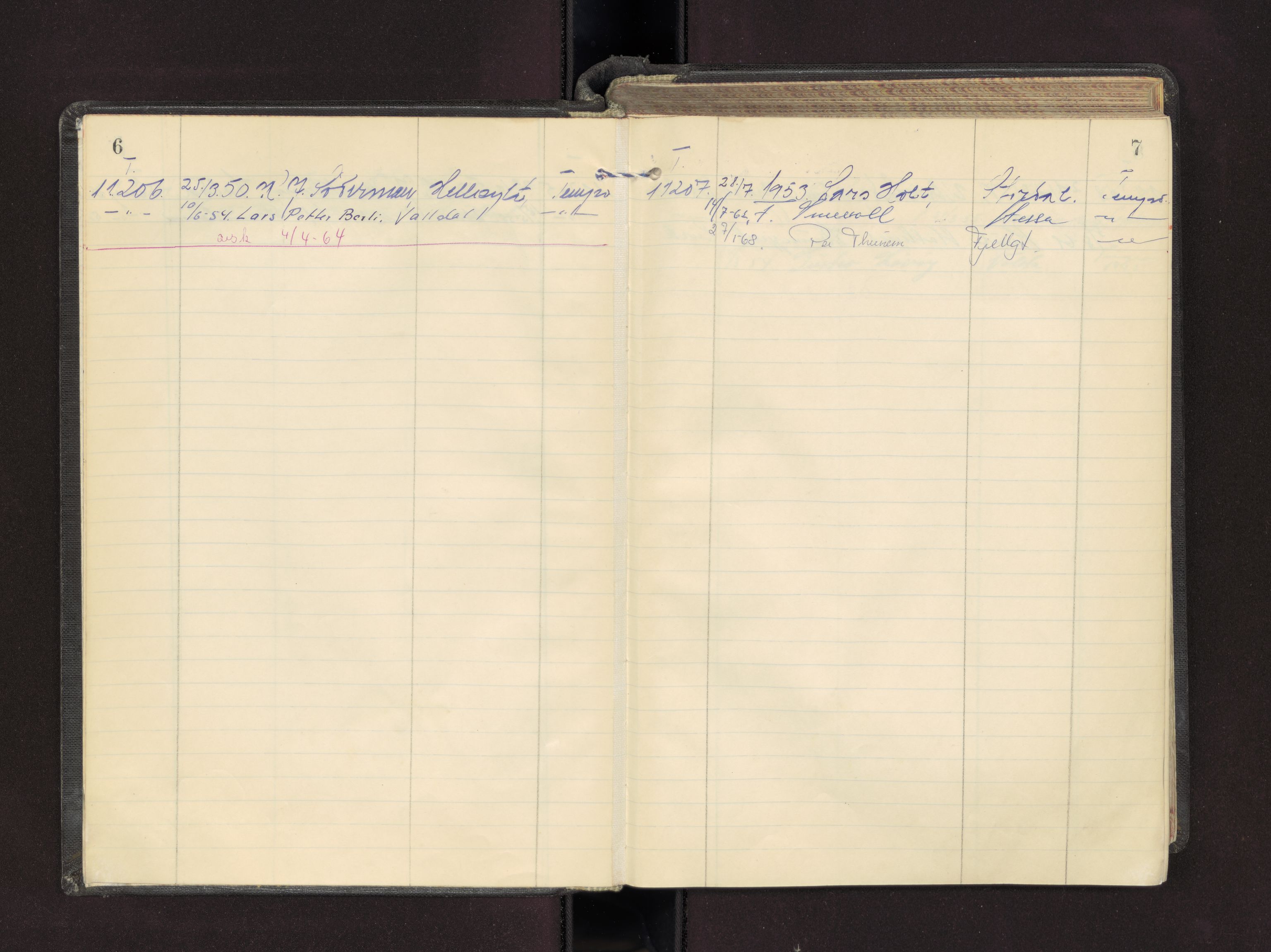 Møre og Romsdal vegkontor - Ålesund trafikkstasjon, AV/SAT-A-4099/F/Fc/L0007: Bilregister; T 11201 - T 11800, 1950-1970