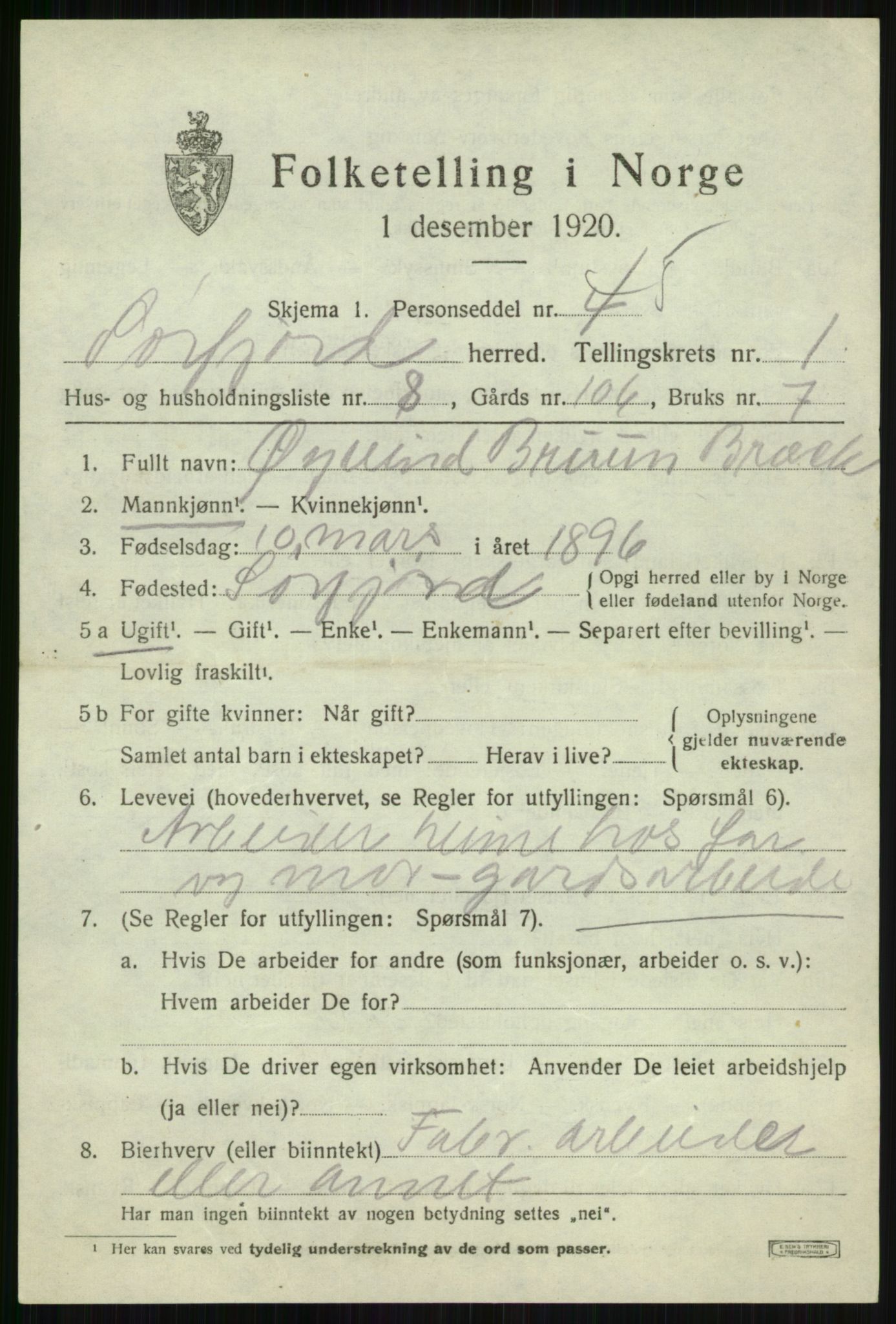 SATØ, 1920 census for Sørfjord, 1920, p. 558