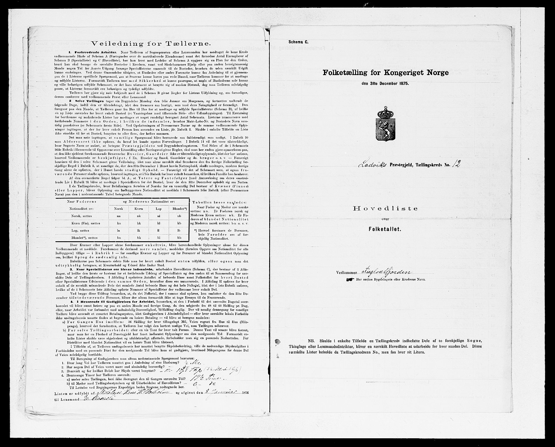 SAB, 1875 census for 1415P Lavik, 1875, p. 26