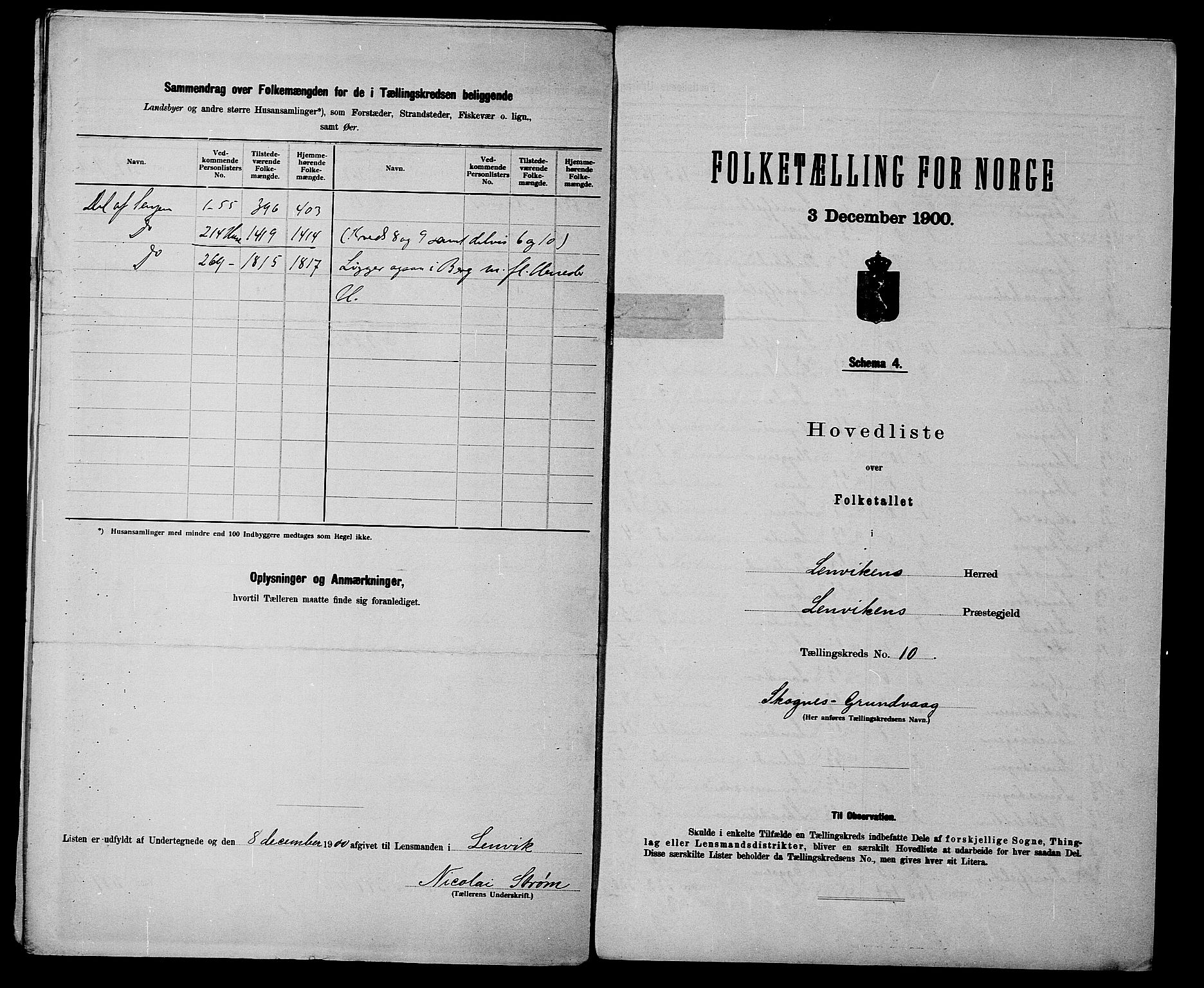 SATØ, 1900 census for Lenvik, 1900, p. 26