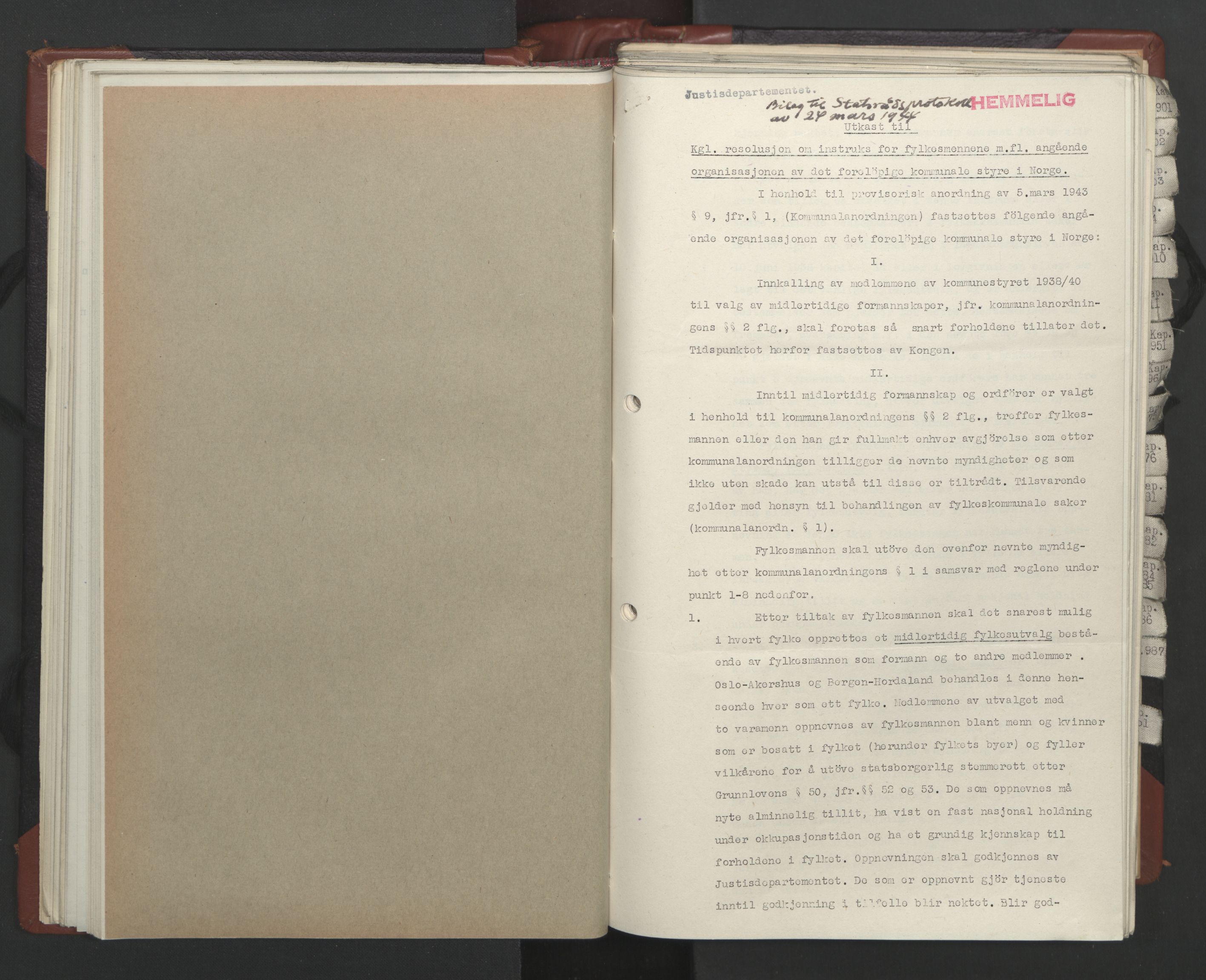 Statsrådssekretariatet, RA/S-1001/A/Ac/L0124: Kgl. res. 14/1-30/6, 1944, p. 71