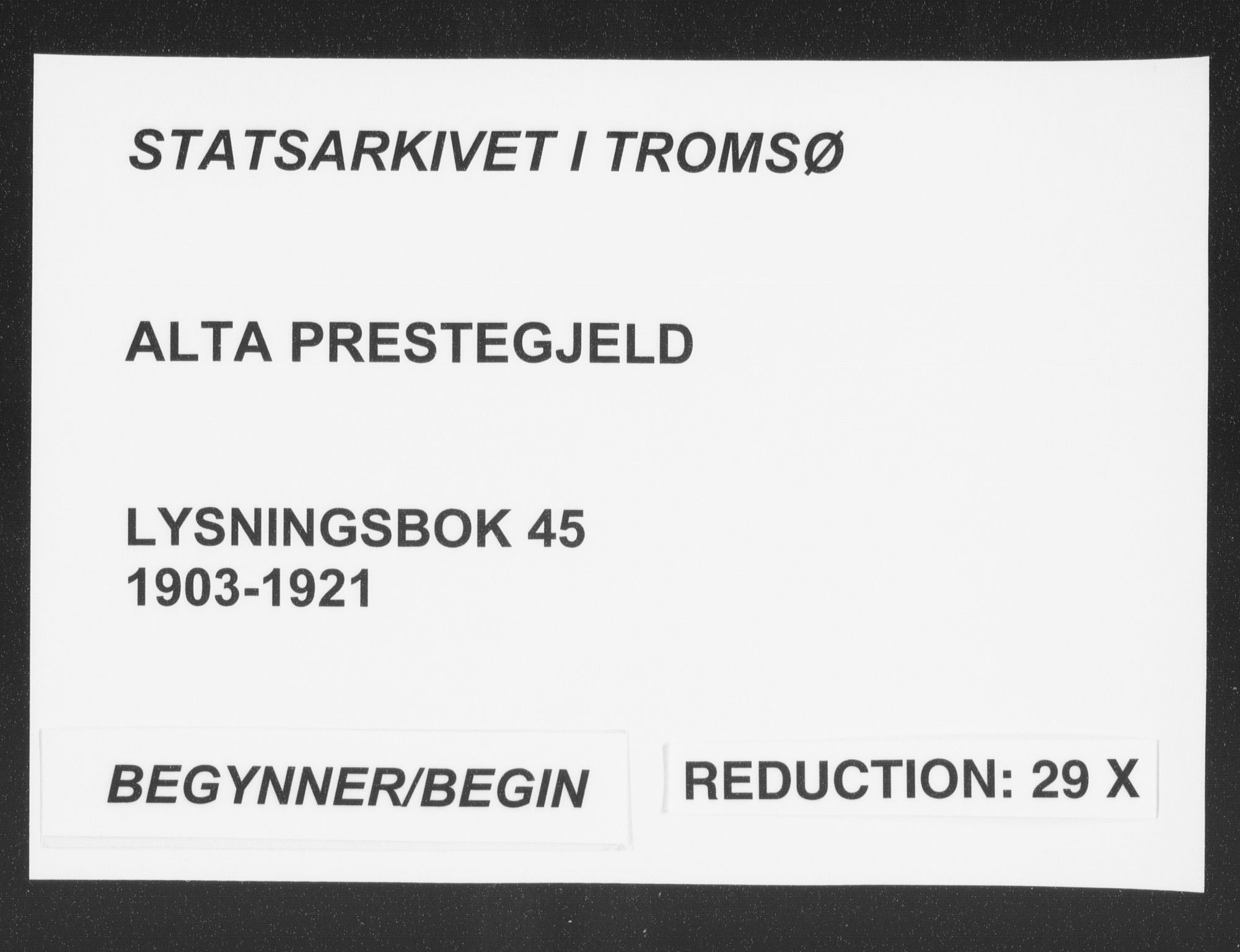 Alta sokneprestkontor, AV/SATØ-S-1338/I/Ib/L0045: Banns register no. 45, 1903-1921