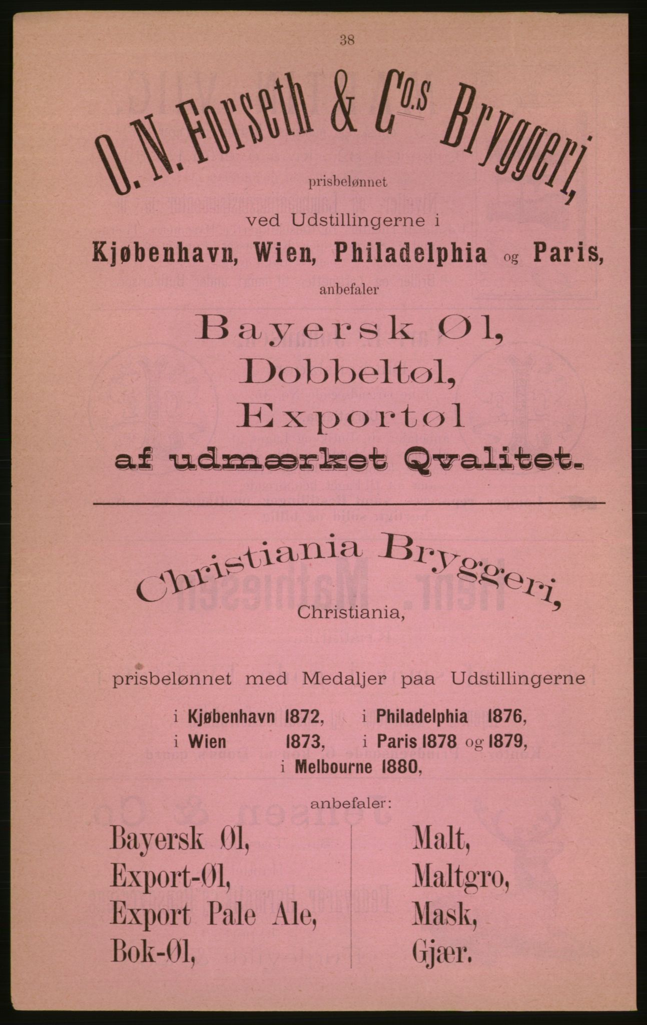 Kristiania/Oslo adressebok, PUBL/-, 1882, p. 38